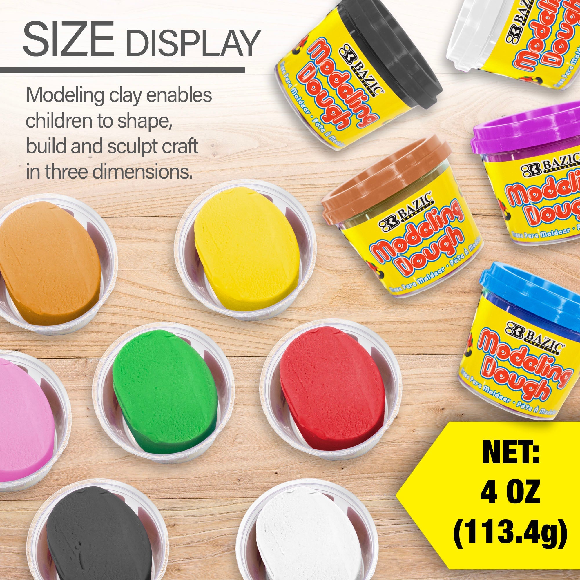 BAZIC 4 oz Primary Color Modeling Dough (4/Pack) – BAZIC Products