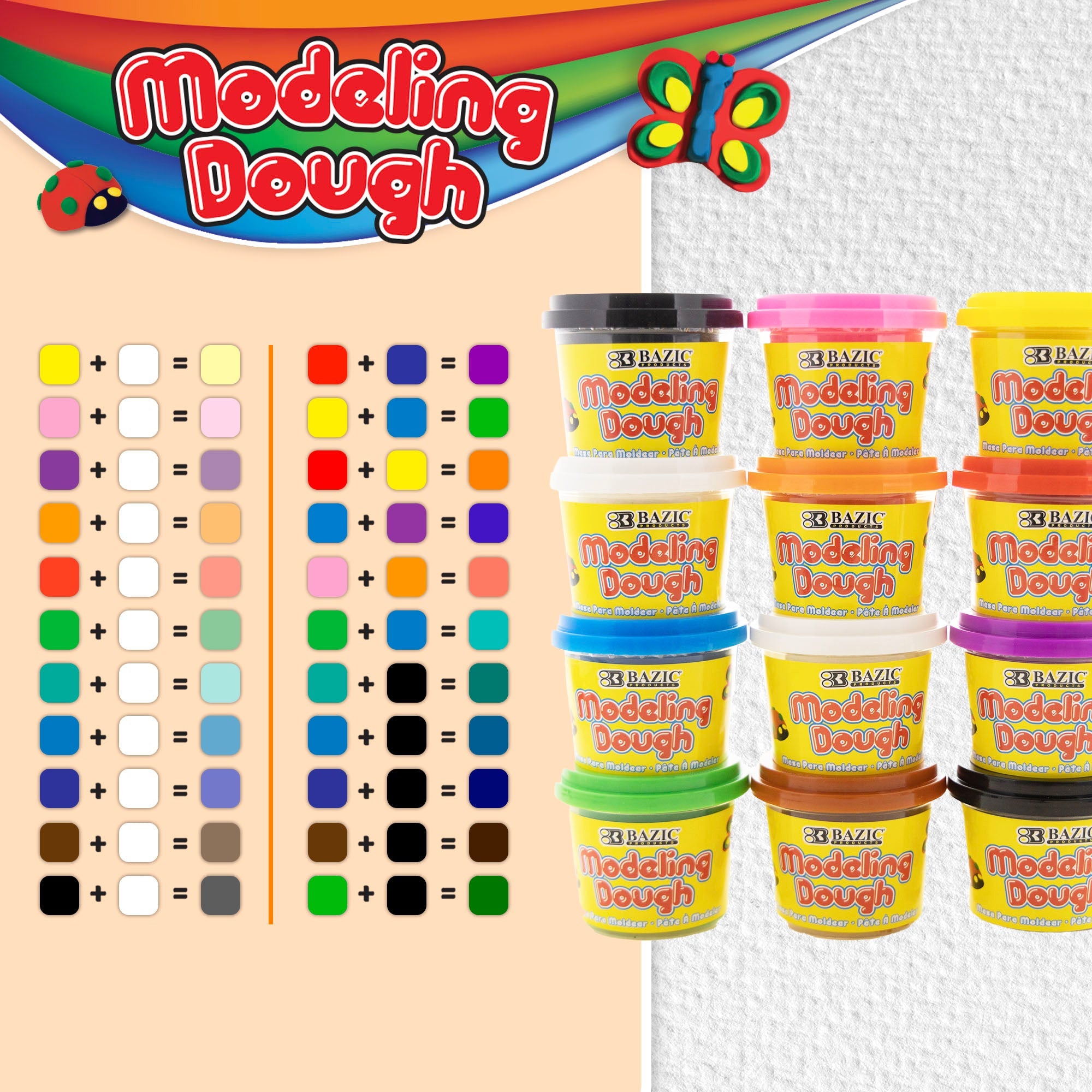 Modeling Dough Primary Color 4 Oz. (4/Pack)