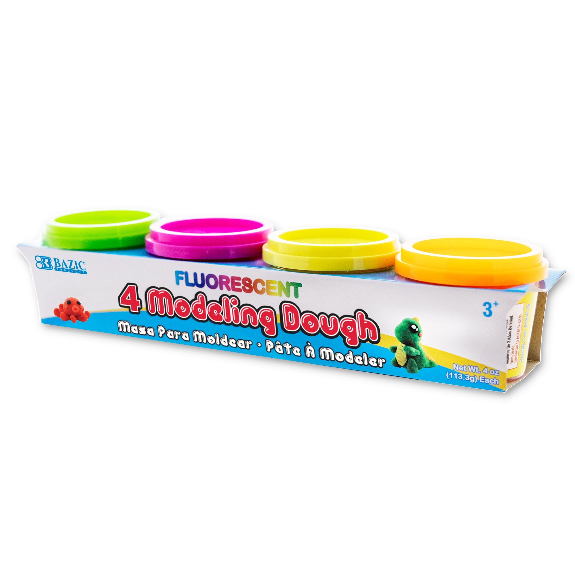 BAZIC 4 oz Fluorescent Color Modeling Dough (4/Pack) – BAZIC Products