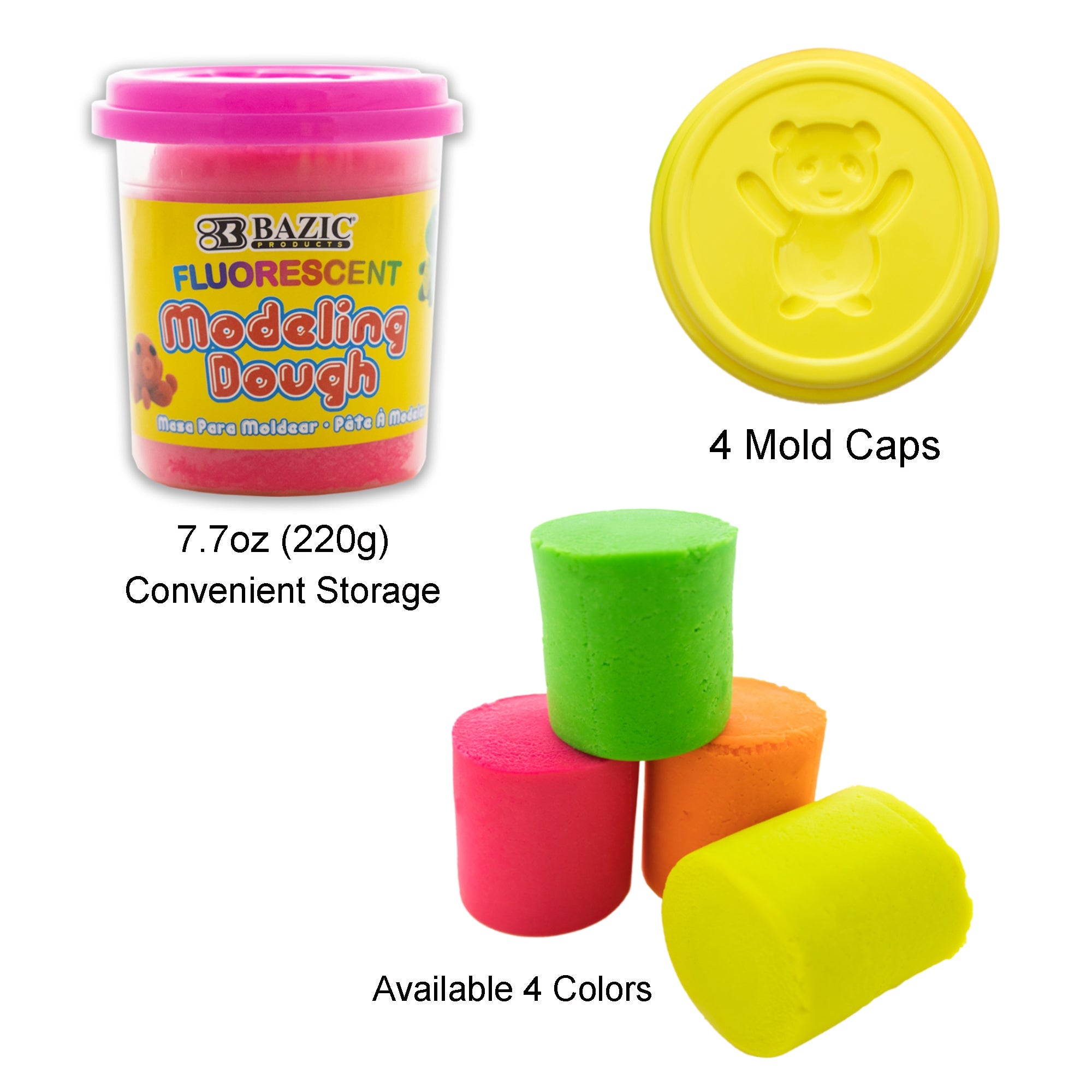 Modeling Dough 4 Fluorescent Colors 7.76 Oz.