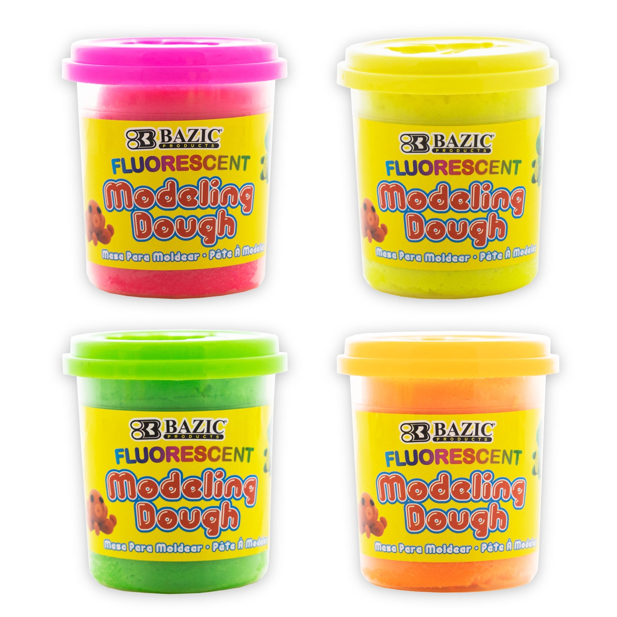 Modeling Dough 4 Fluorescent Colors 7.76 Oz.