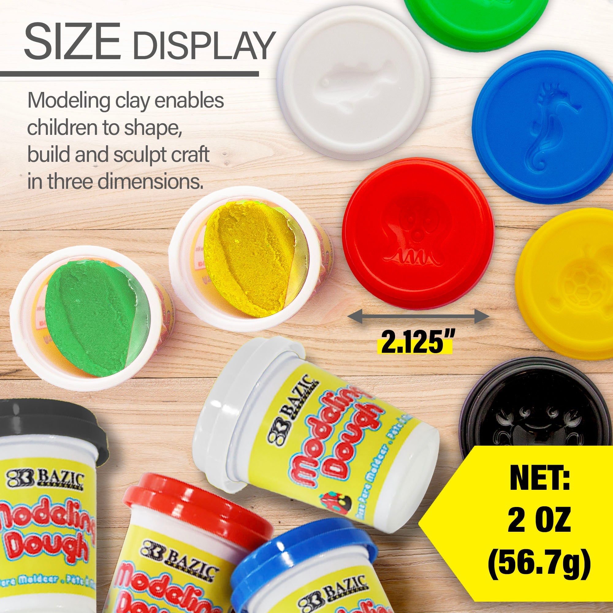 BAZIC Modeling Dough Multi Color 2 Oz. (6/Pack) – BAZIC Products