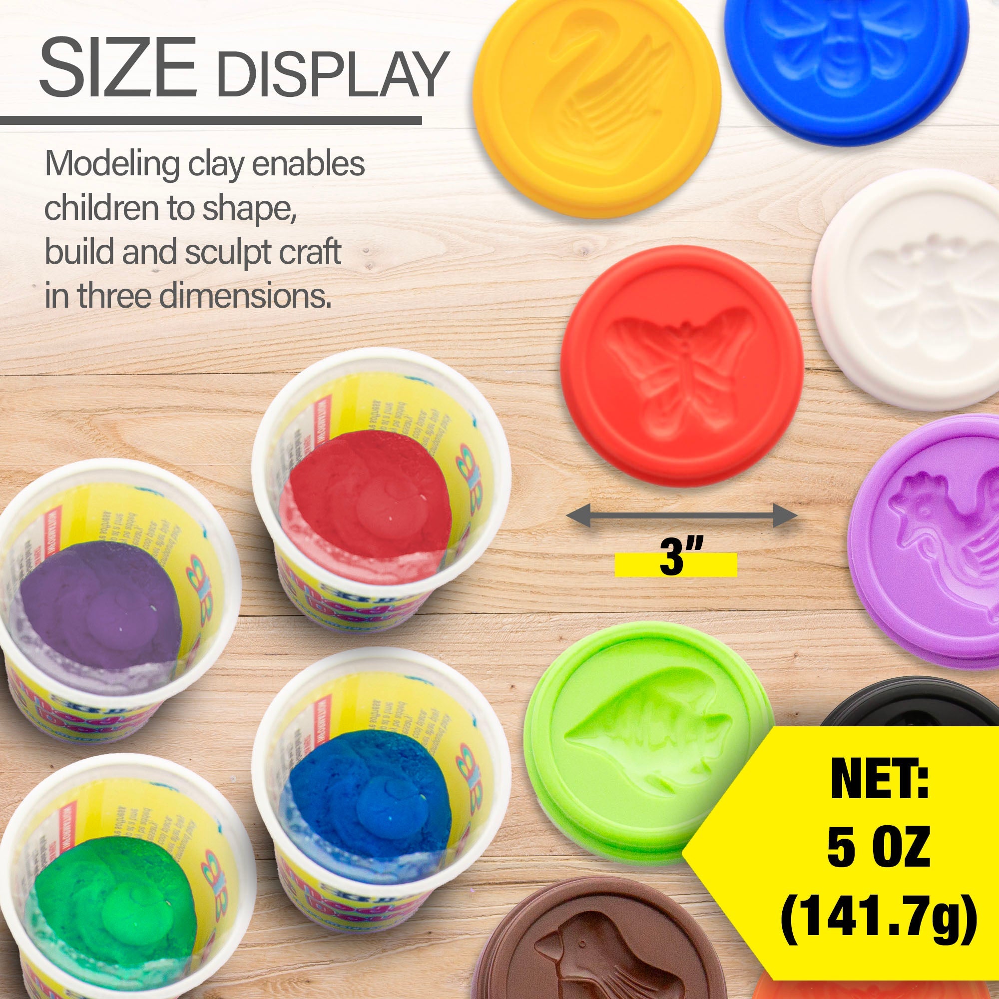 BAZIC 5 Oz. Multi Color Modeling Dough (3/Pack)