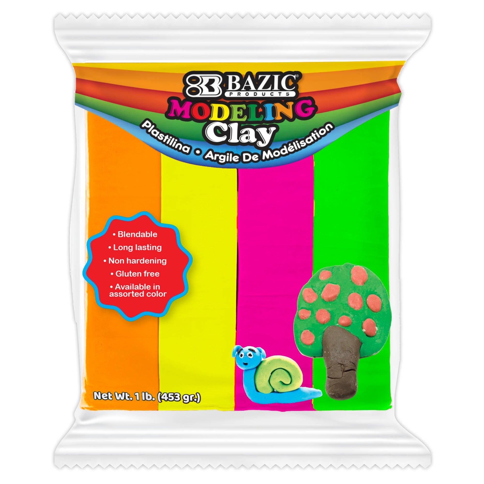 Modeling Clay Sticks 1 lb 4 Fluorescent Color