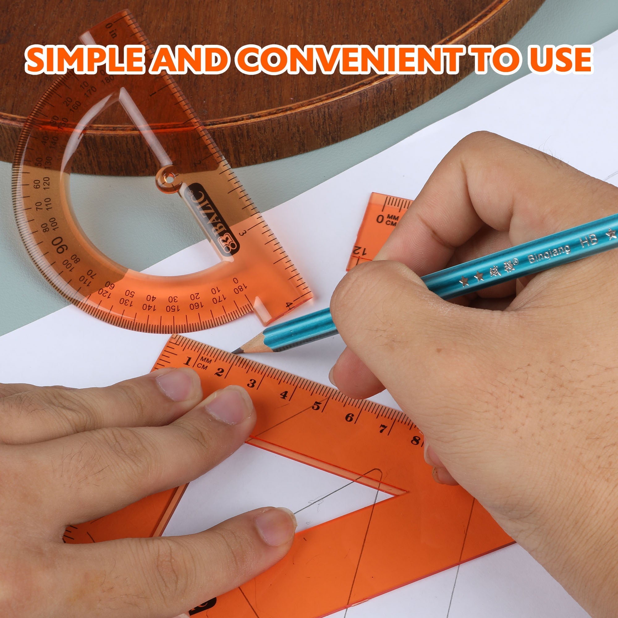 Geometry Ruler Combination Sets 4-Piece Center Wheel Compass