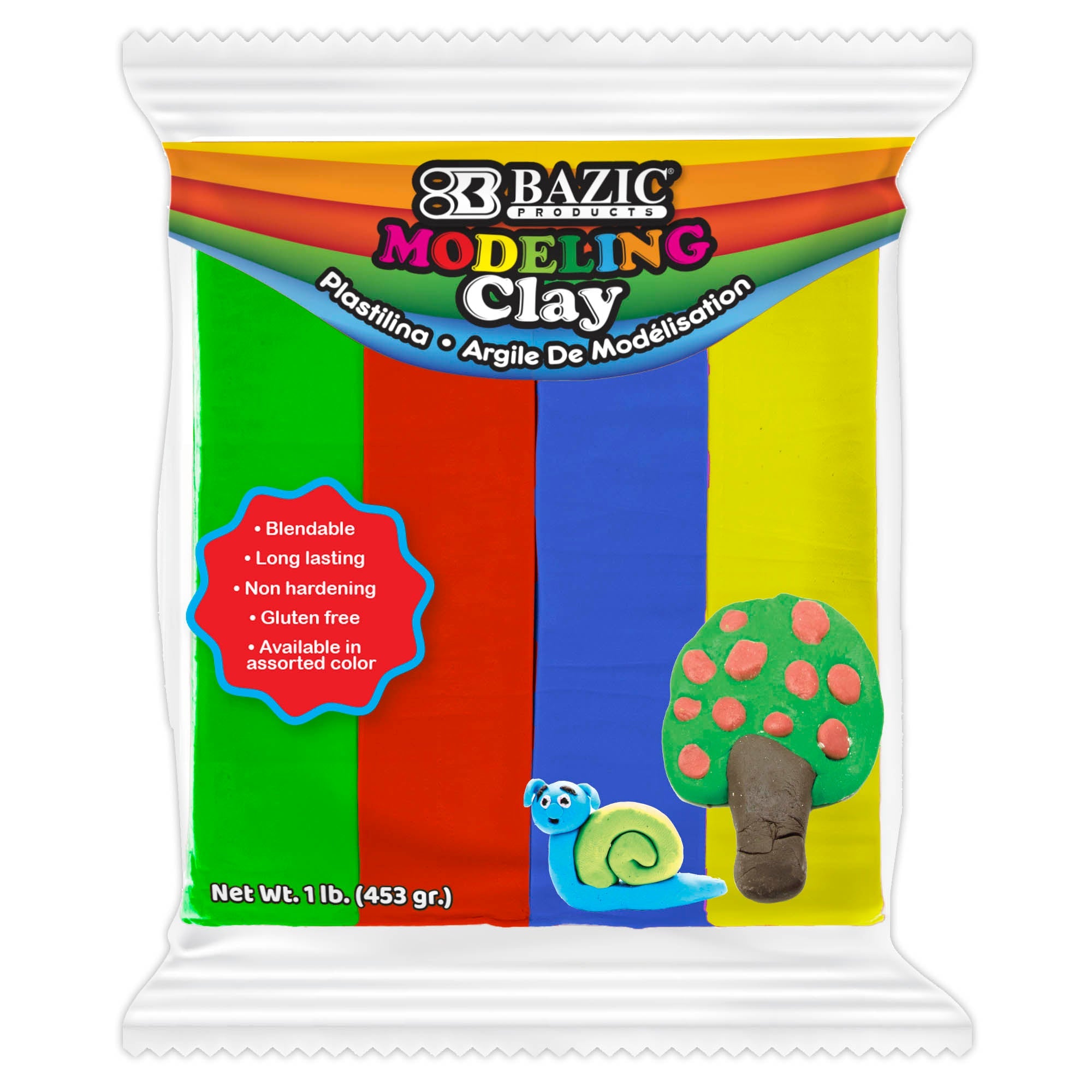 Modeling Clay Sticks 4 Primary Color 1lbs.