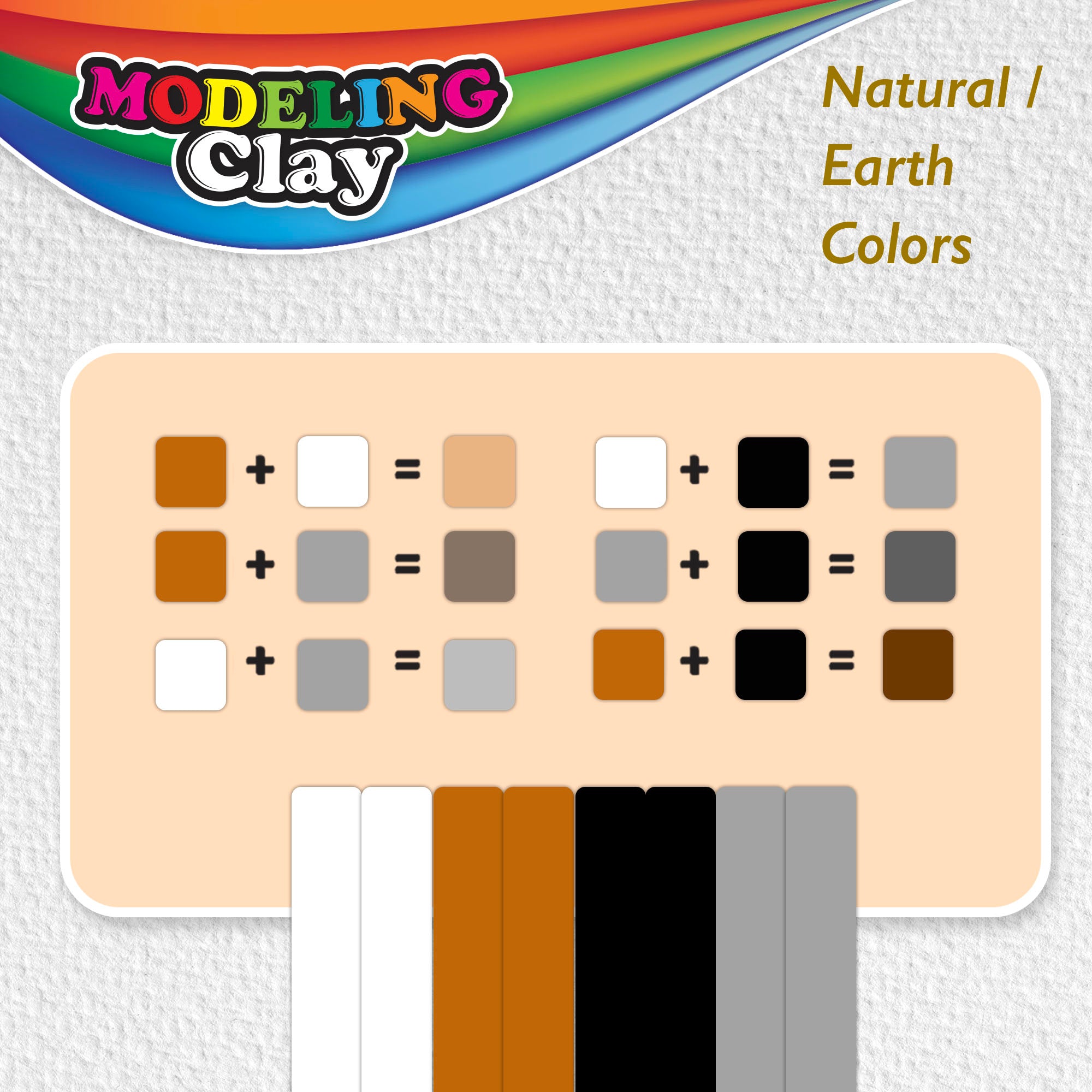 Modeling Clay Sticks 4 Natural/ Earth Colors 4.8 Oz