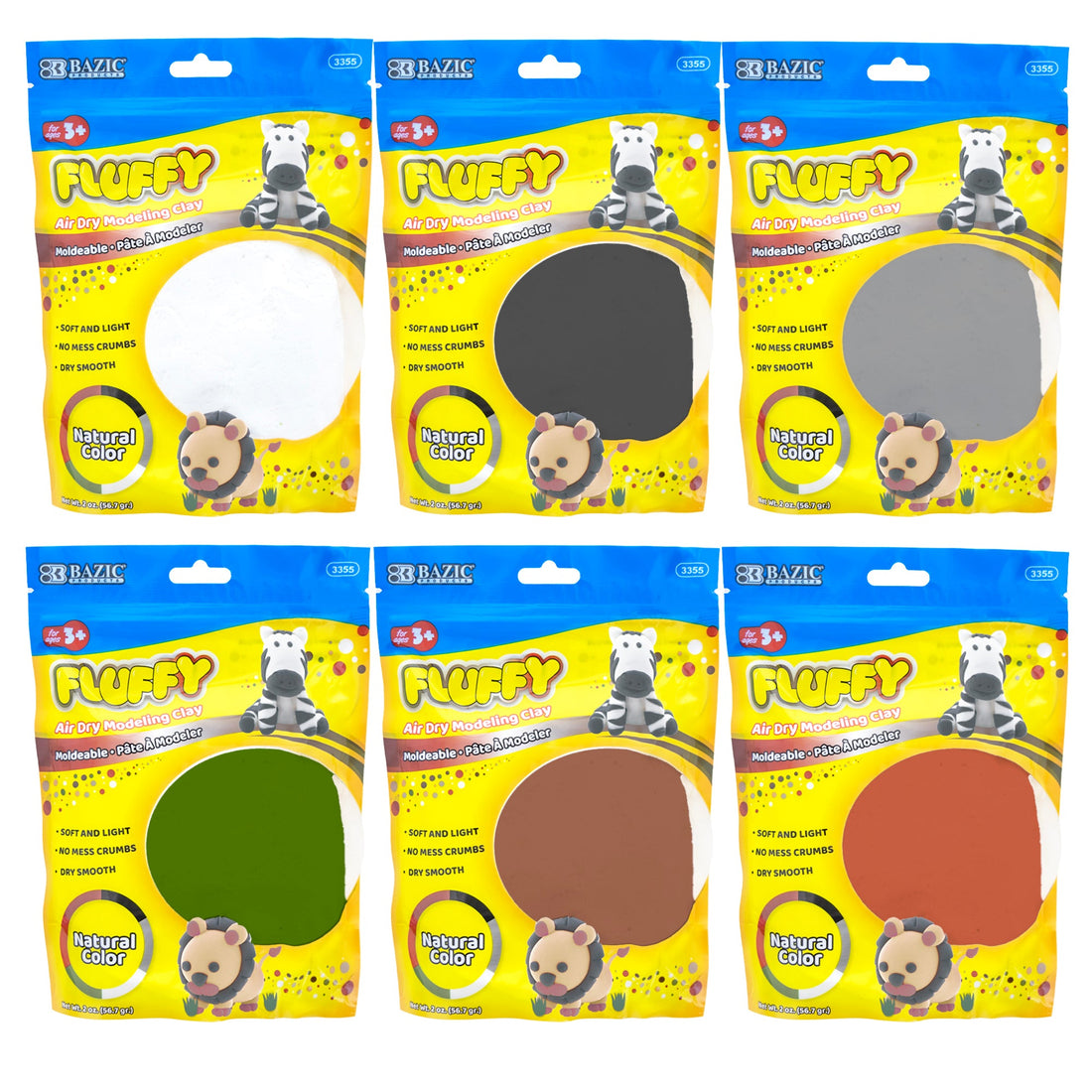 2 Oz. Natural/Earth Colors Air Dry Modeling Clay