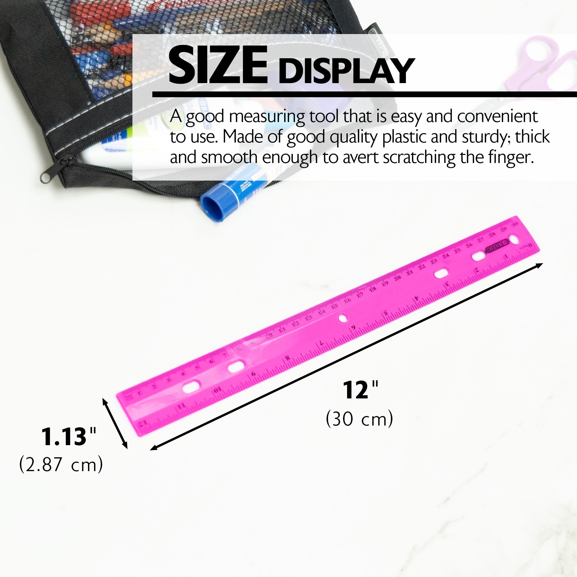Jeweltones Color Ruler 12" (30cm) (4/Pack)