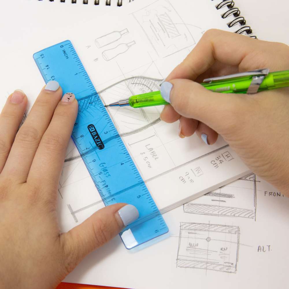 Plastic Ruler 6" (15cm) (3/Pack)