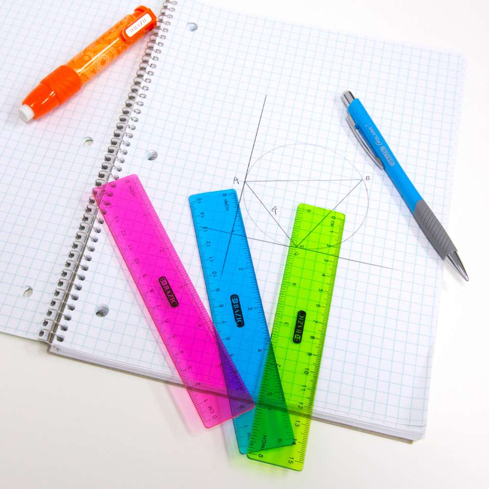 Plastic Ruler 6" (15cm) (3/Pack)