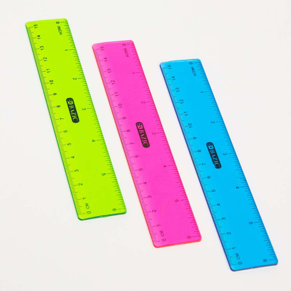 Plastic Ruler 6" (15cm) (3/Pack)