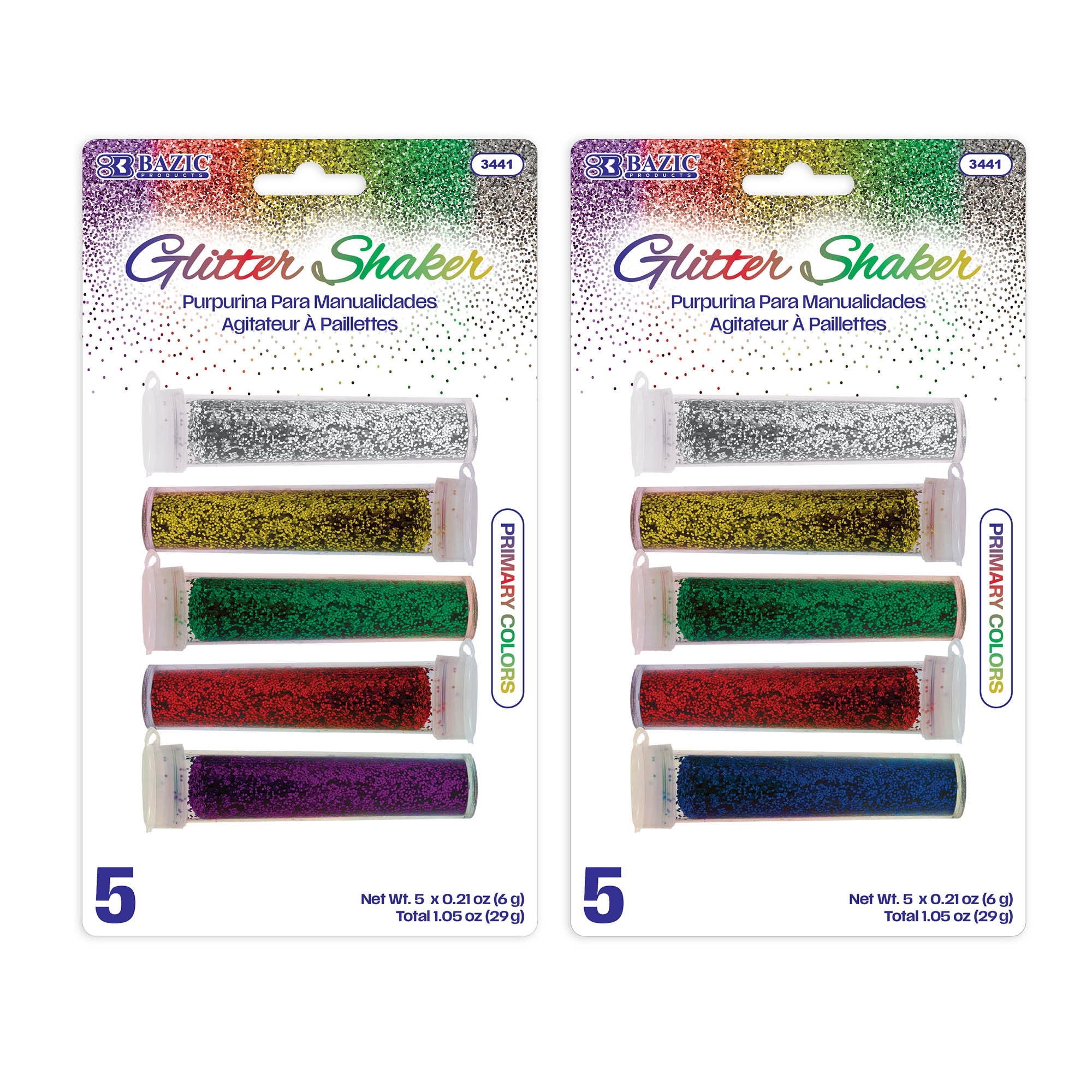 Glitter Shaker 6g / 0.21 Oz. (5/Pack) Primary Color