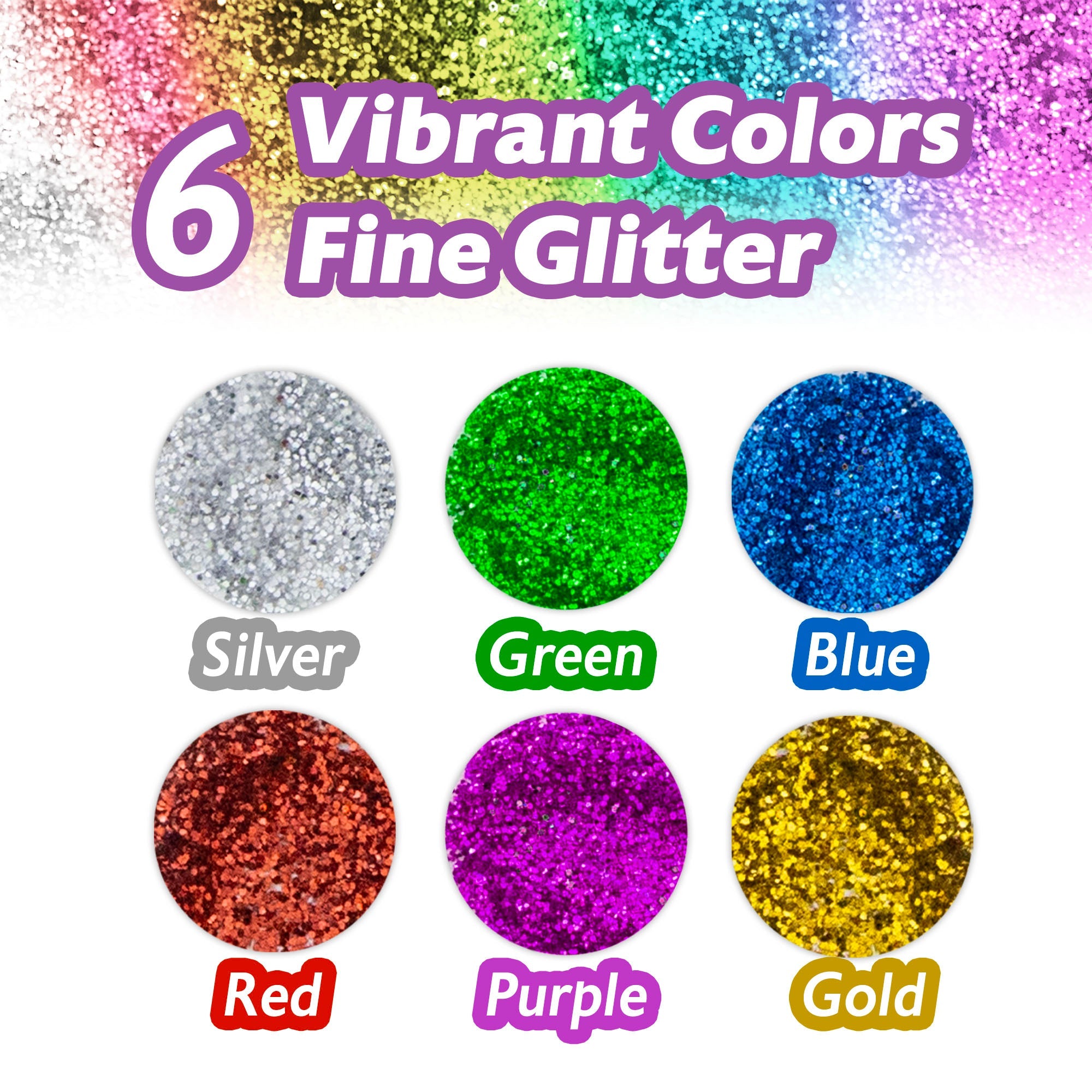 Glitter Shaker 8g / 0.28 Oz. (4/Pack) Primary Color