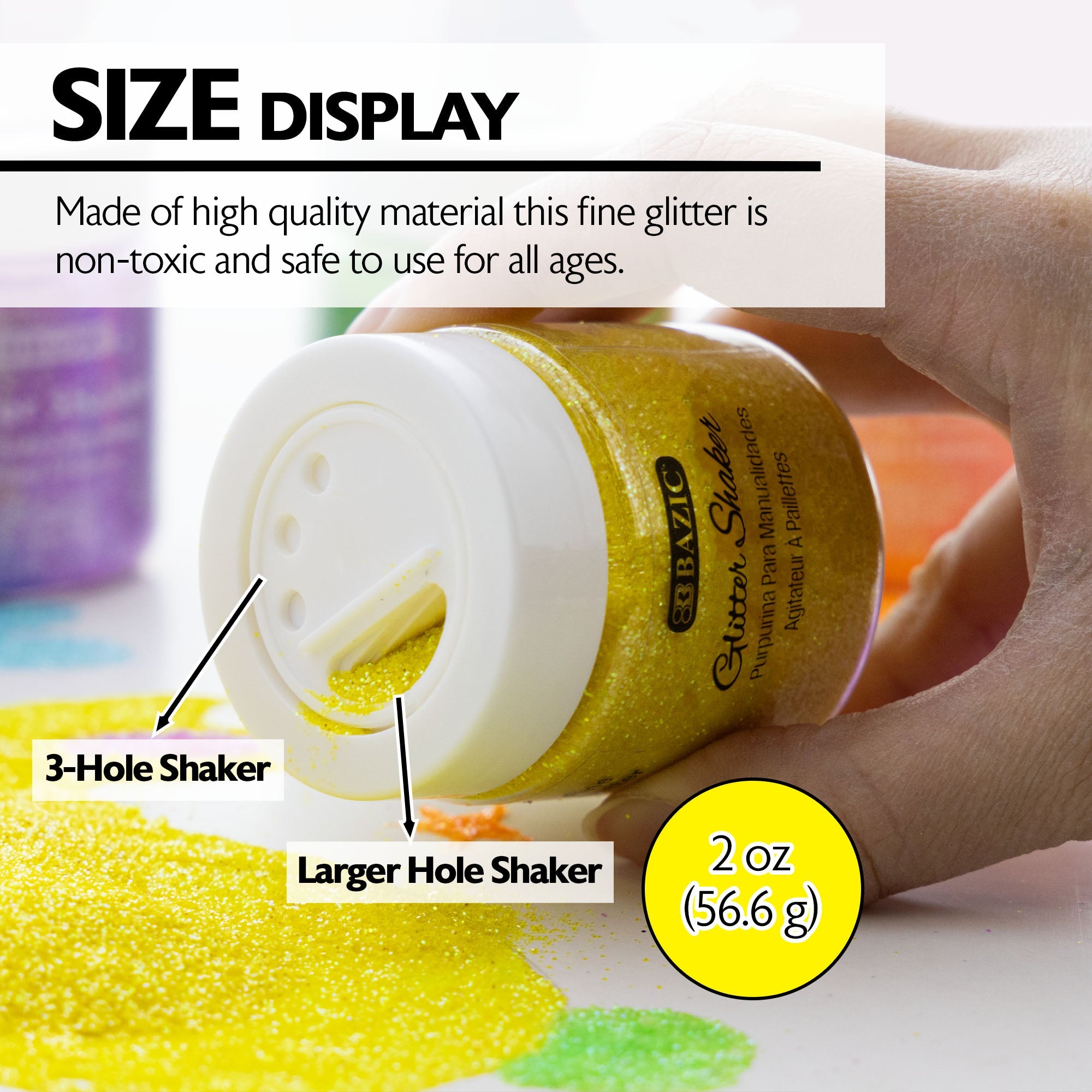 Glitter Shaker 56.6g / 2 Oz. Neon Color