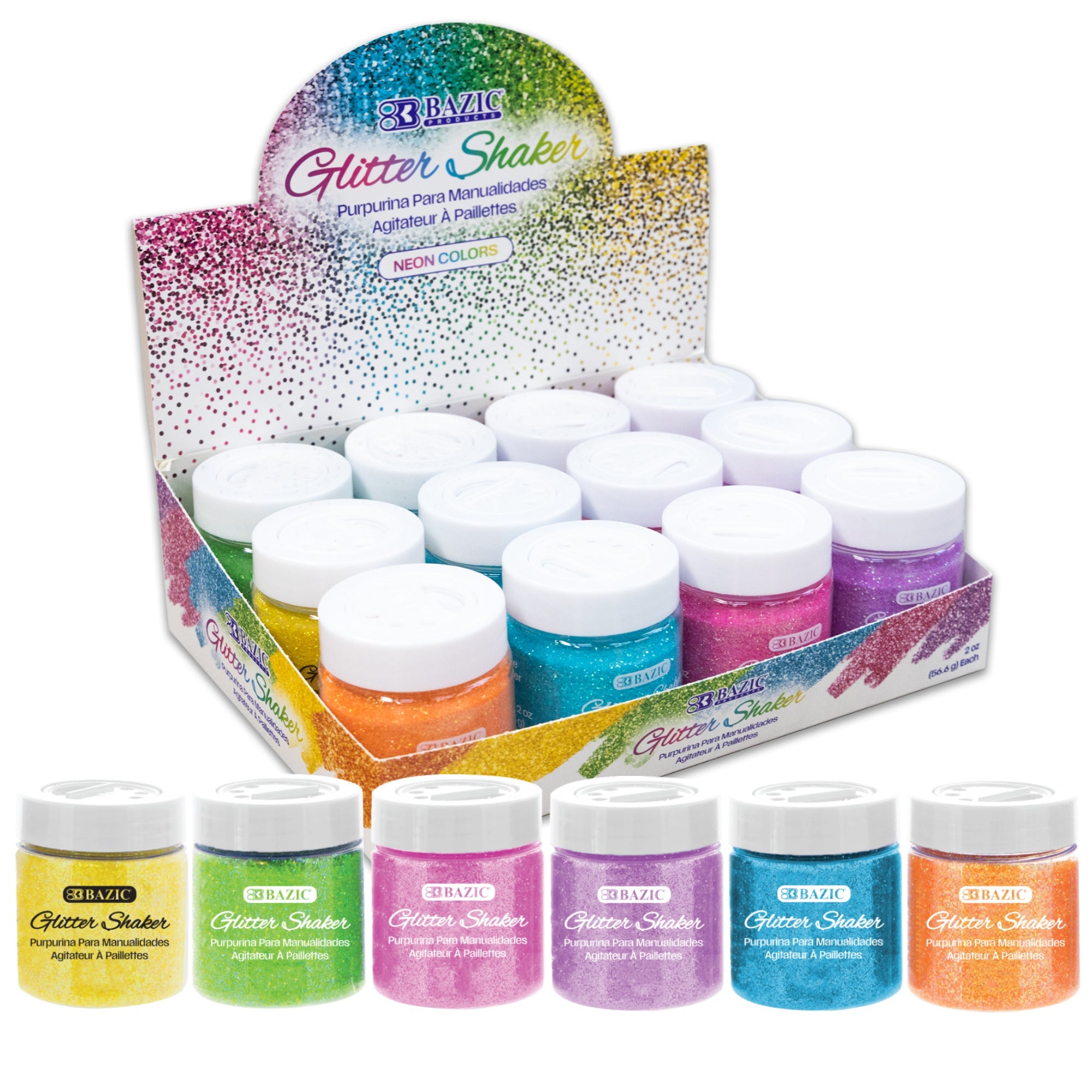 Glitter Shaker 56.6g / 2 Oz. Neon Color