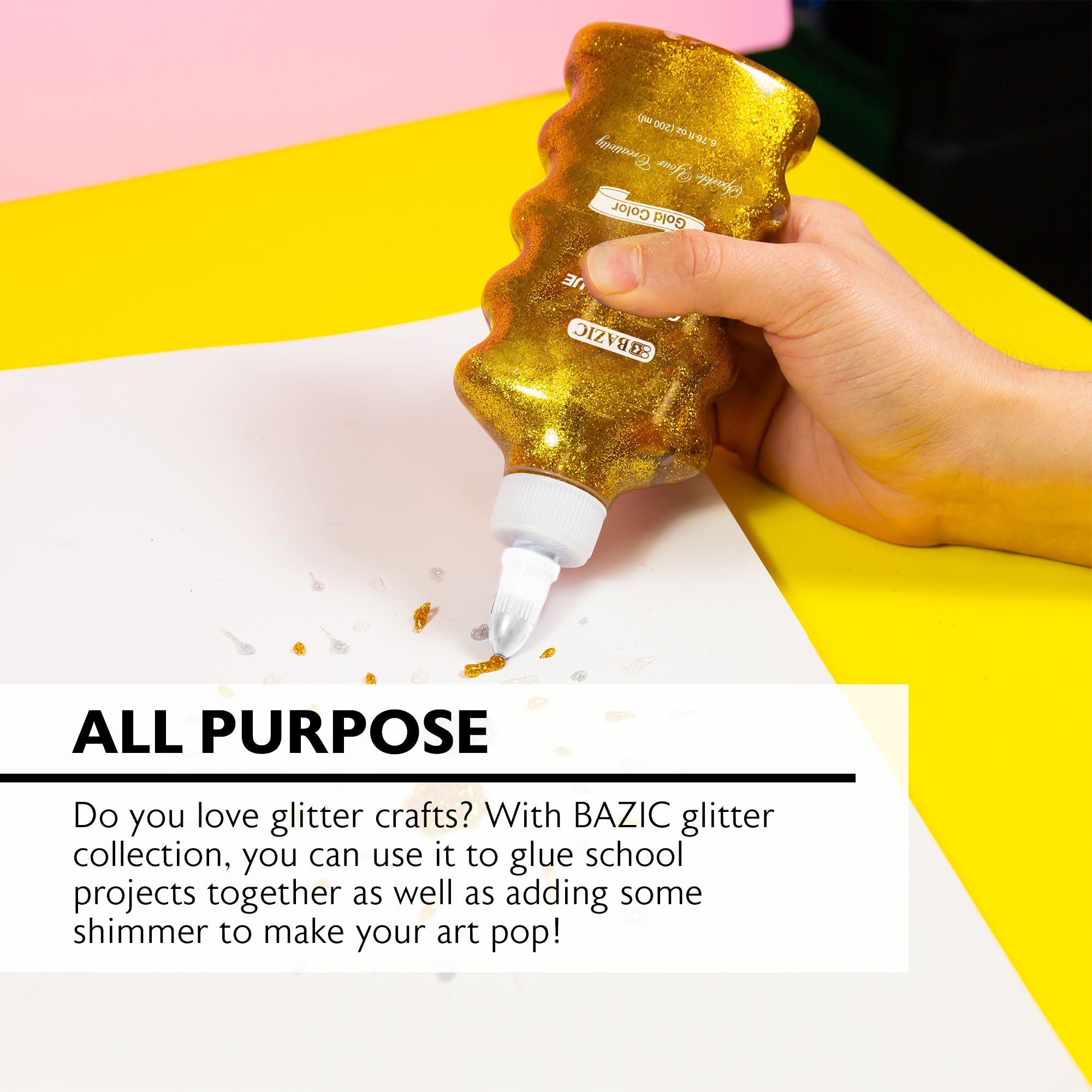 Glitter Glue Iridescent/Silver/Gold Color 6.76 Oz. (200 mL)
