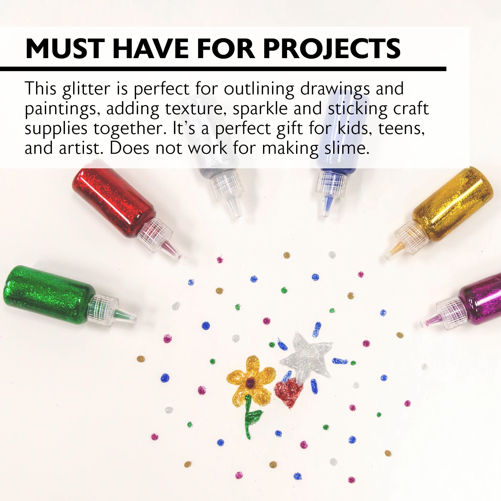 Glitter Glue 20 mL (6/pack) Classic Color