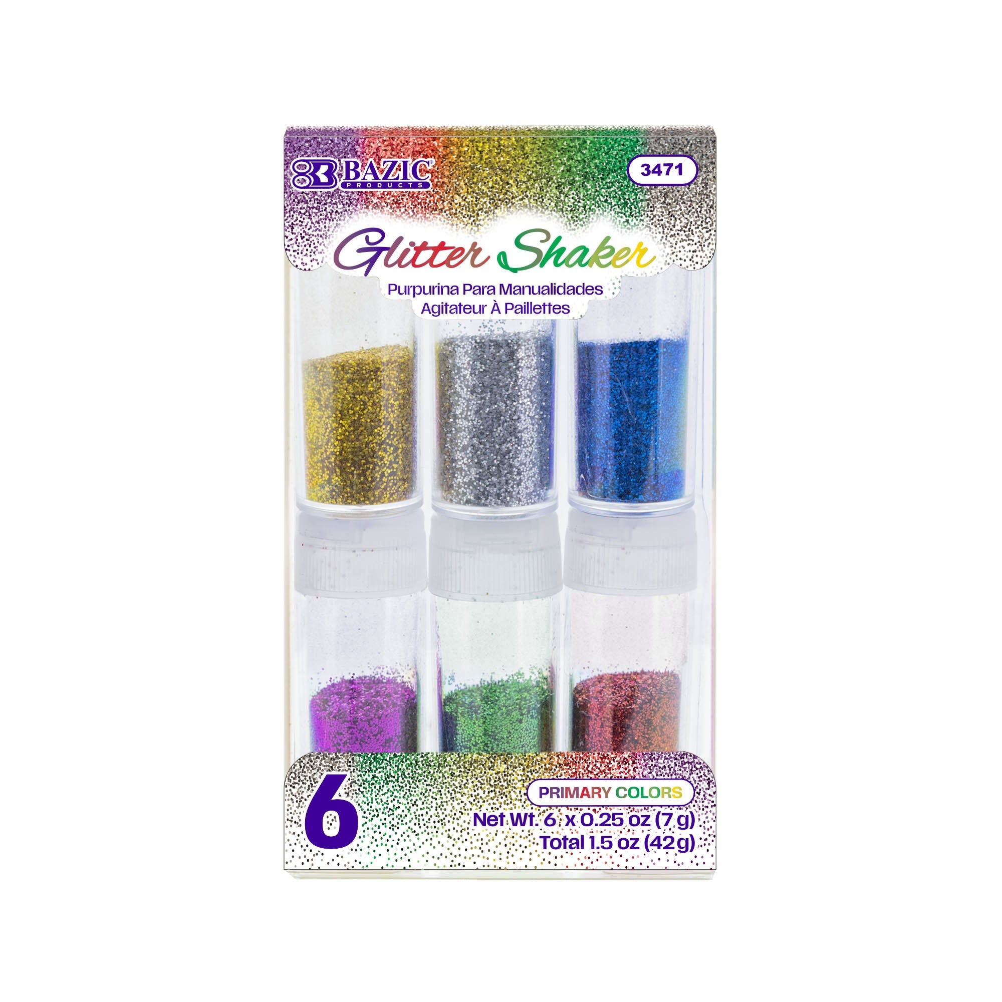 Glitter Shaker 7g (6/PVC Box) Primary Color
