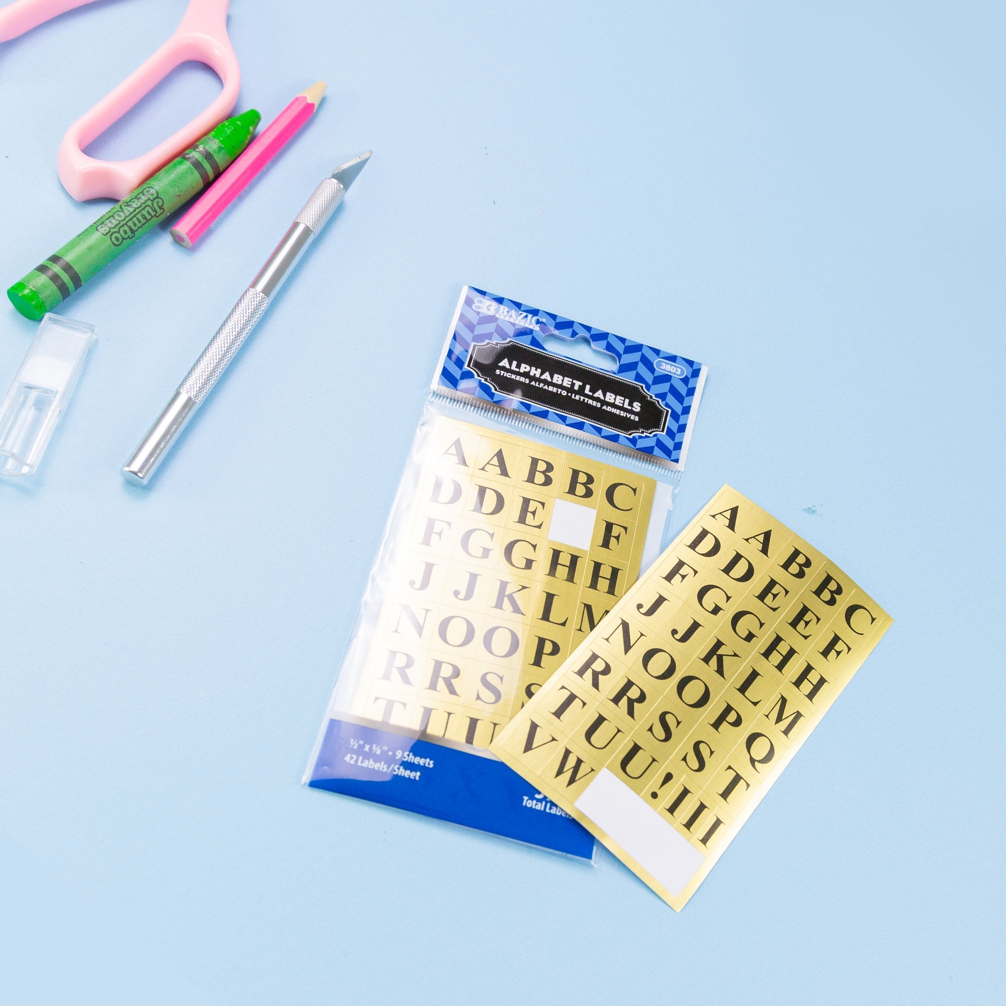 Gold Foil Alphabet Label (378/Pack)