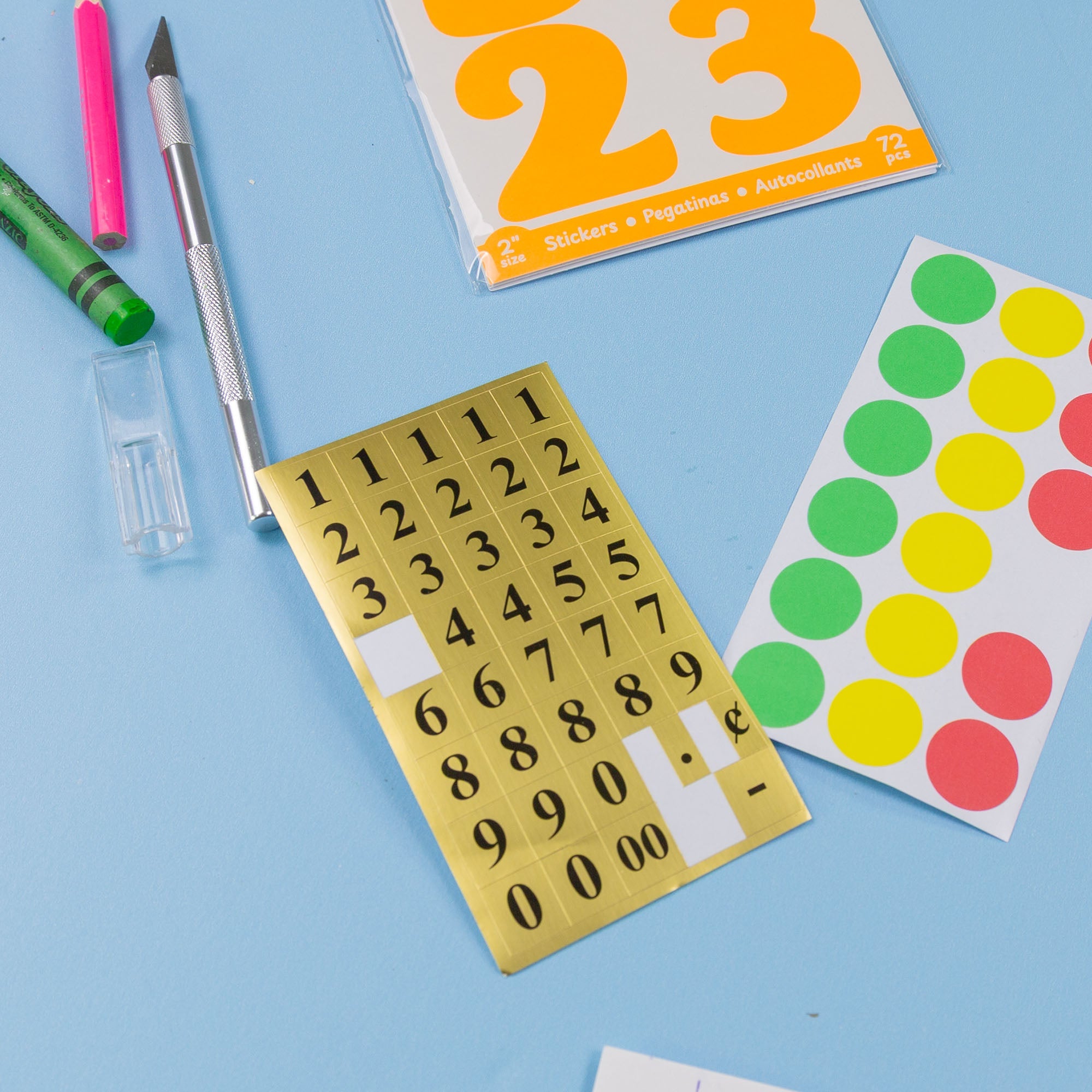 Gold Foil Number Label (378/Pack)