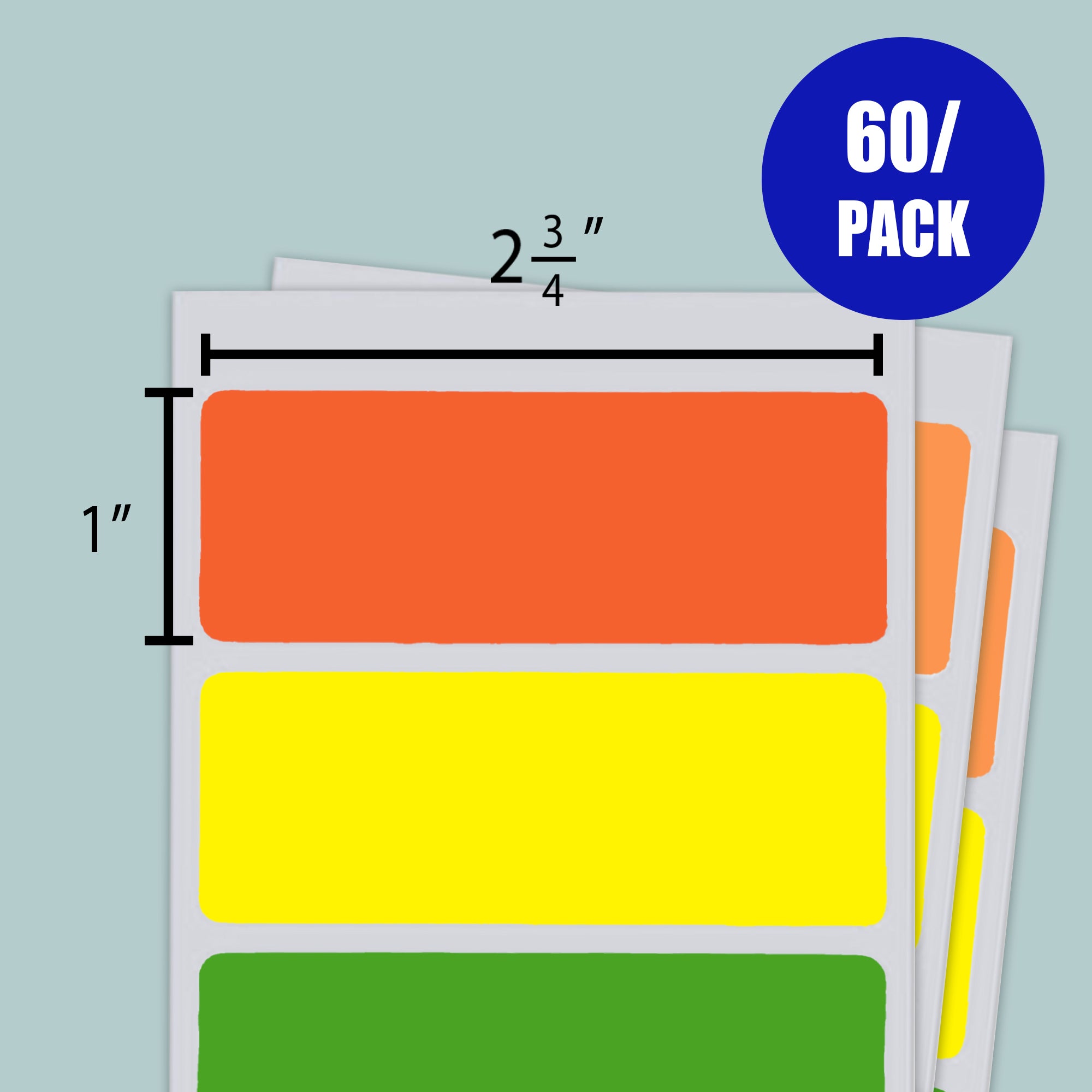 Fluorescent Multipurpose Label 2 3/4" X 1" (60/Pack)