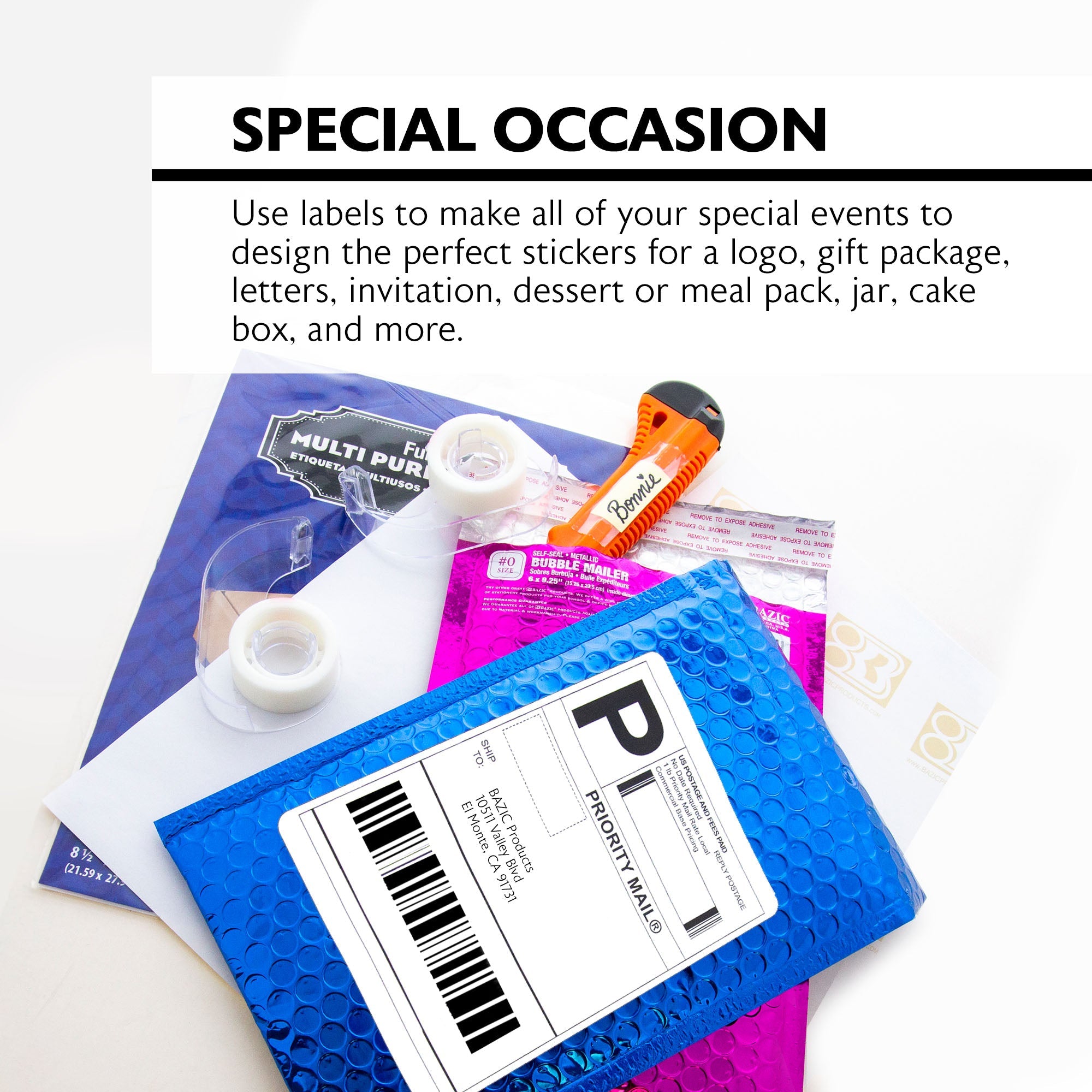 White Multipurpose Labels Full Sheet 8.5" X 11" (10/Pack)