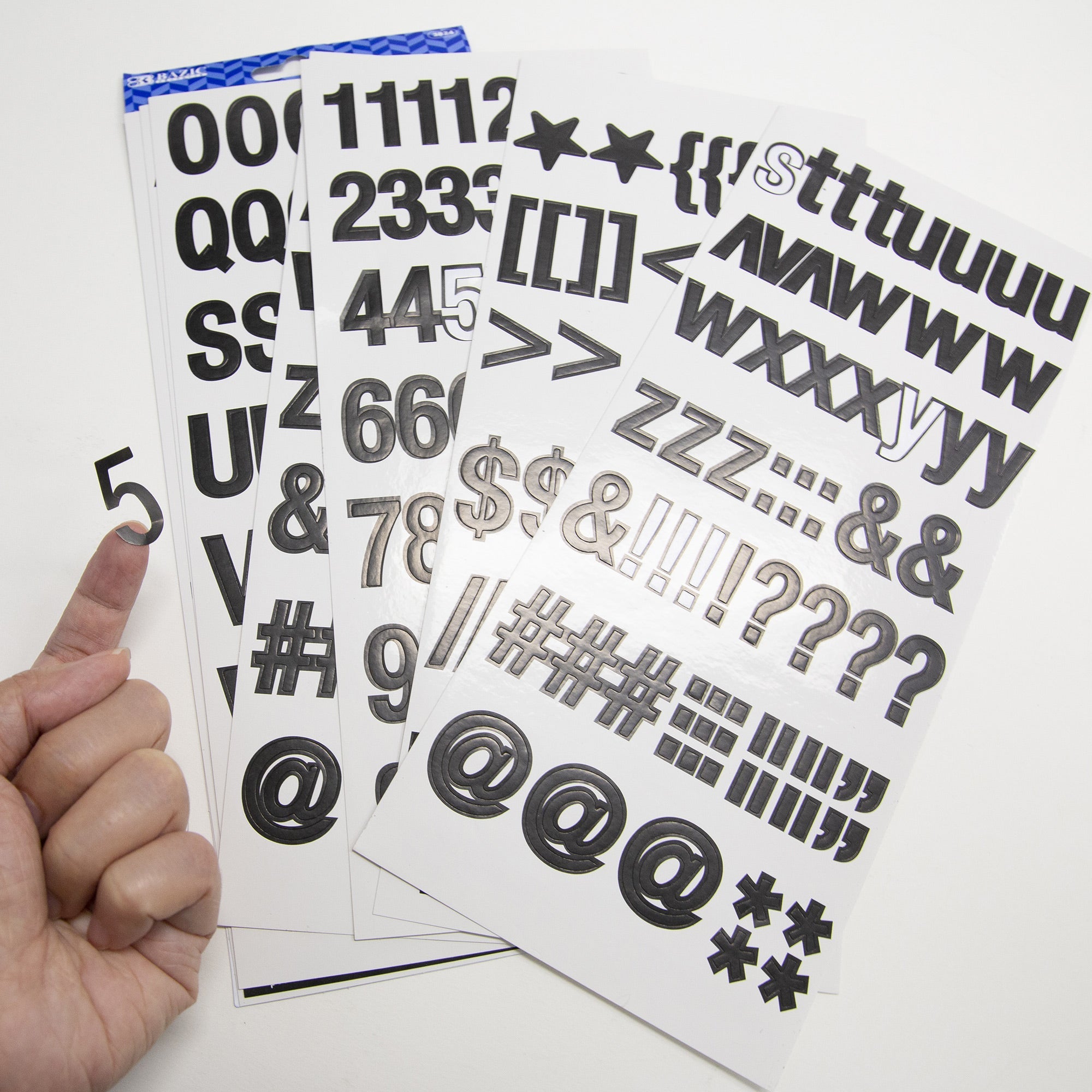 Alphabet & Number 1" Black Color (6 SHEETS)