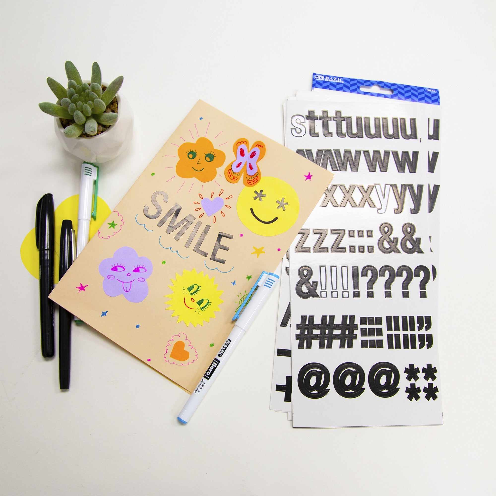 Alphabet & Number 1" Black Color (6 SHEETS)