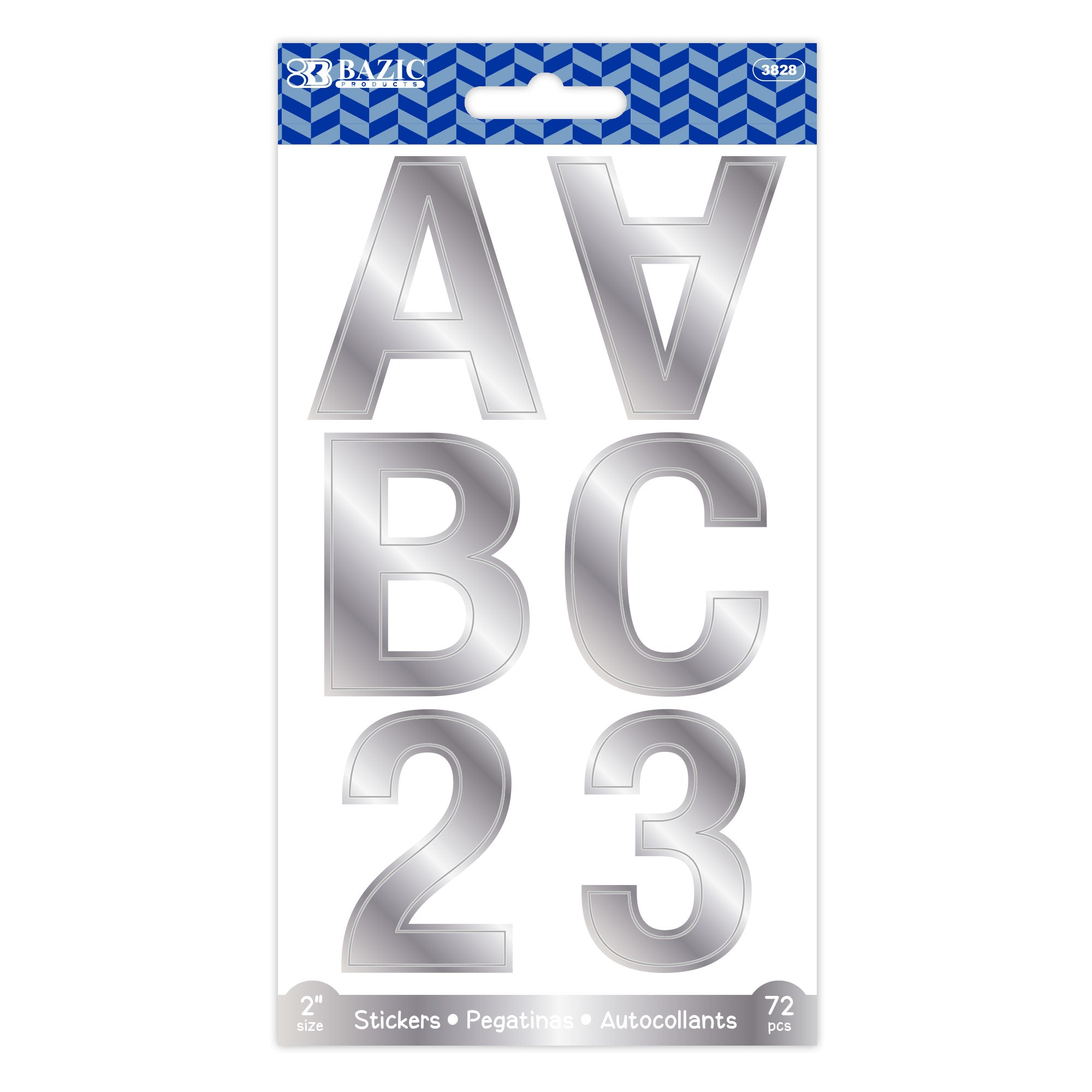 Alphabet & Number 2" Metallic Silver Color (10 SHEETS)