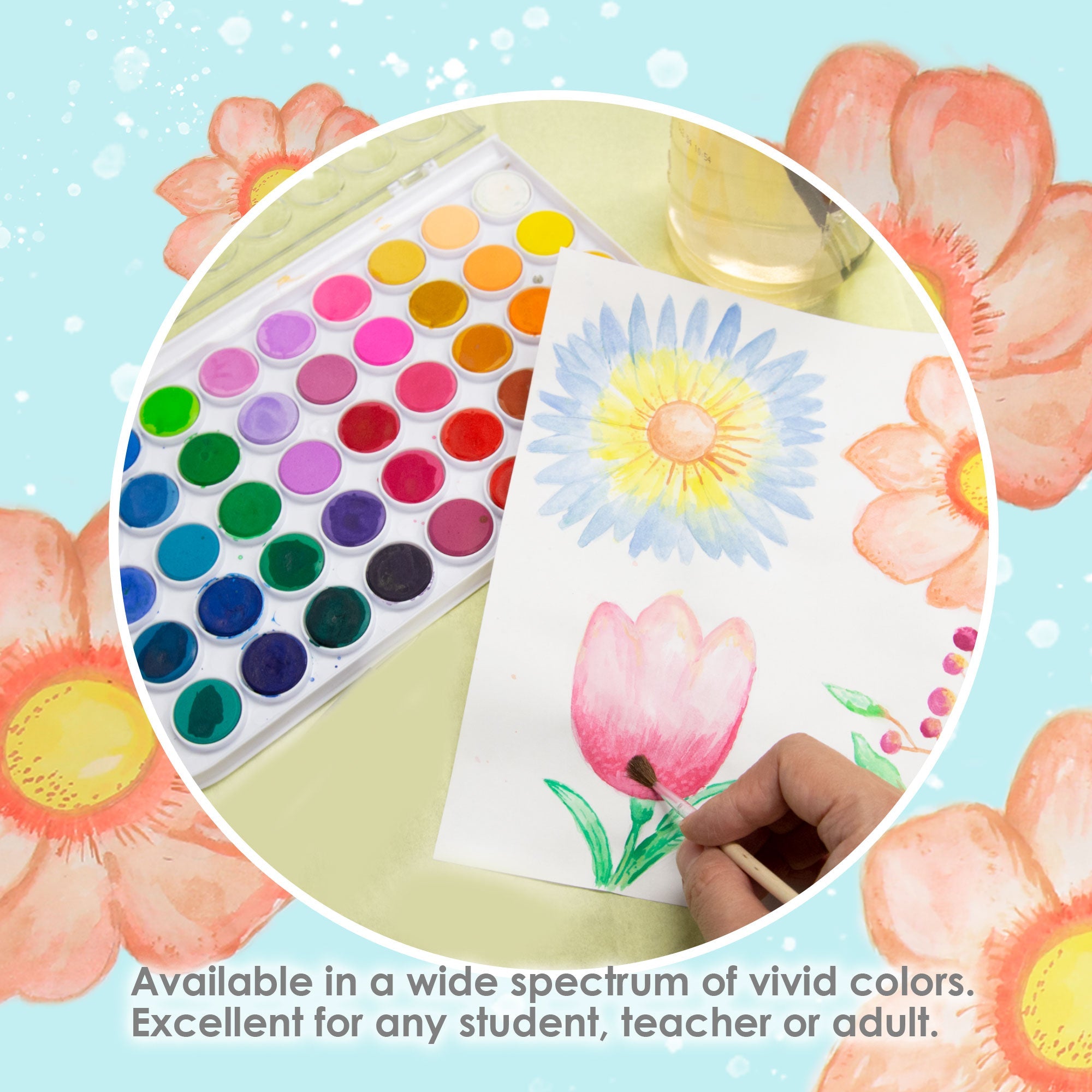 Watercolor w/ Brush 48 Color