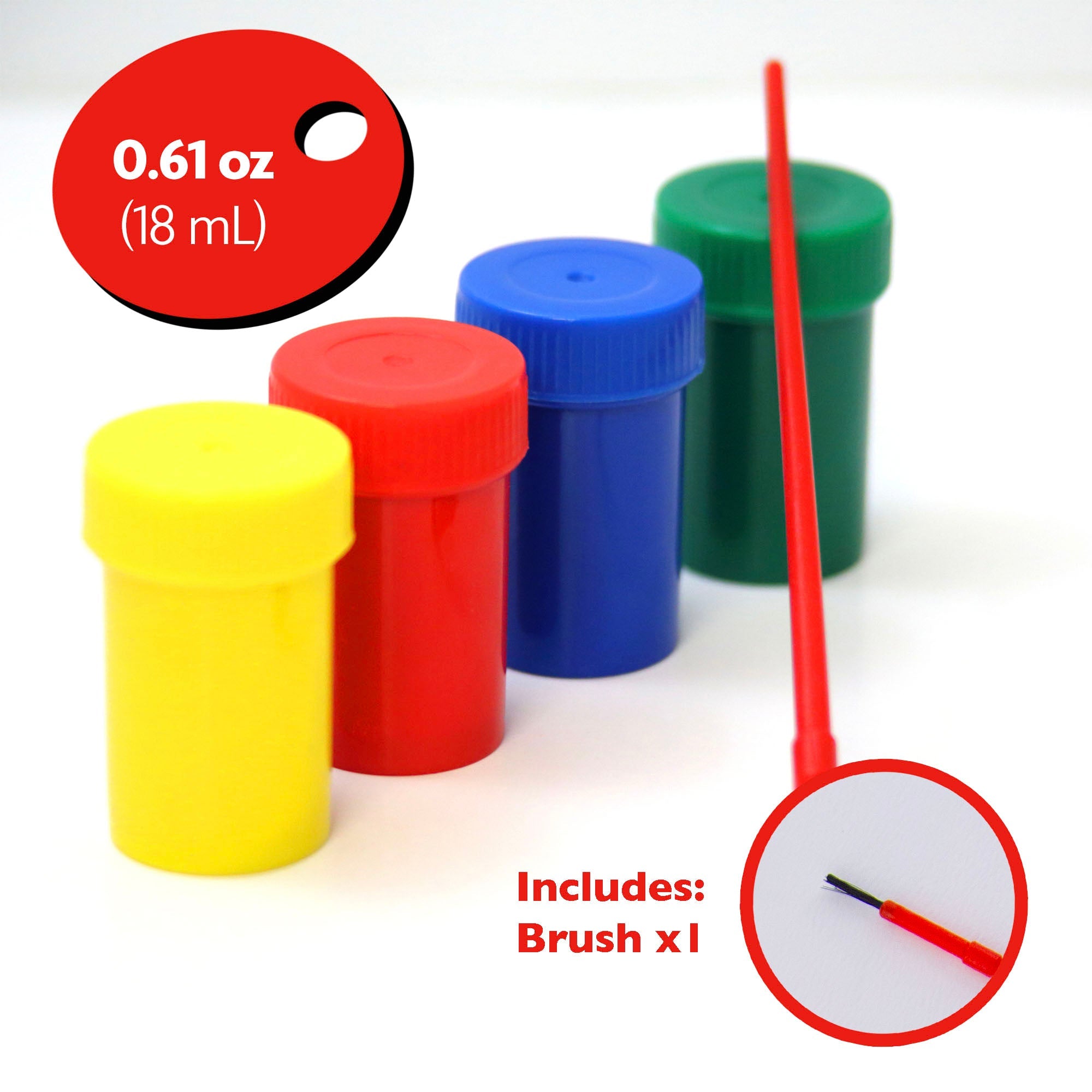 Poster Paint w/ Brush 4 Color 18ml