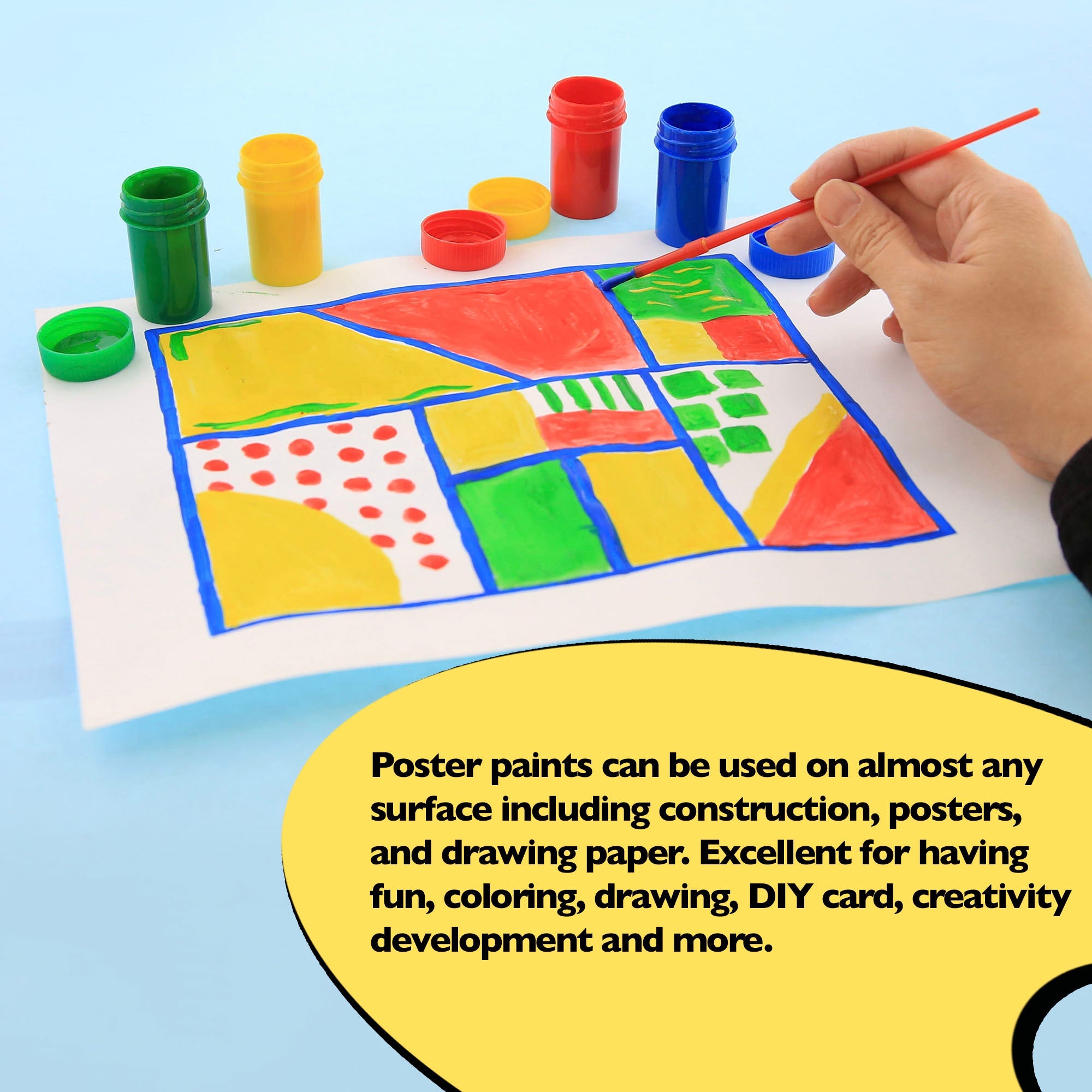Poster Paint w/ Brush 4 Color 18ml