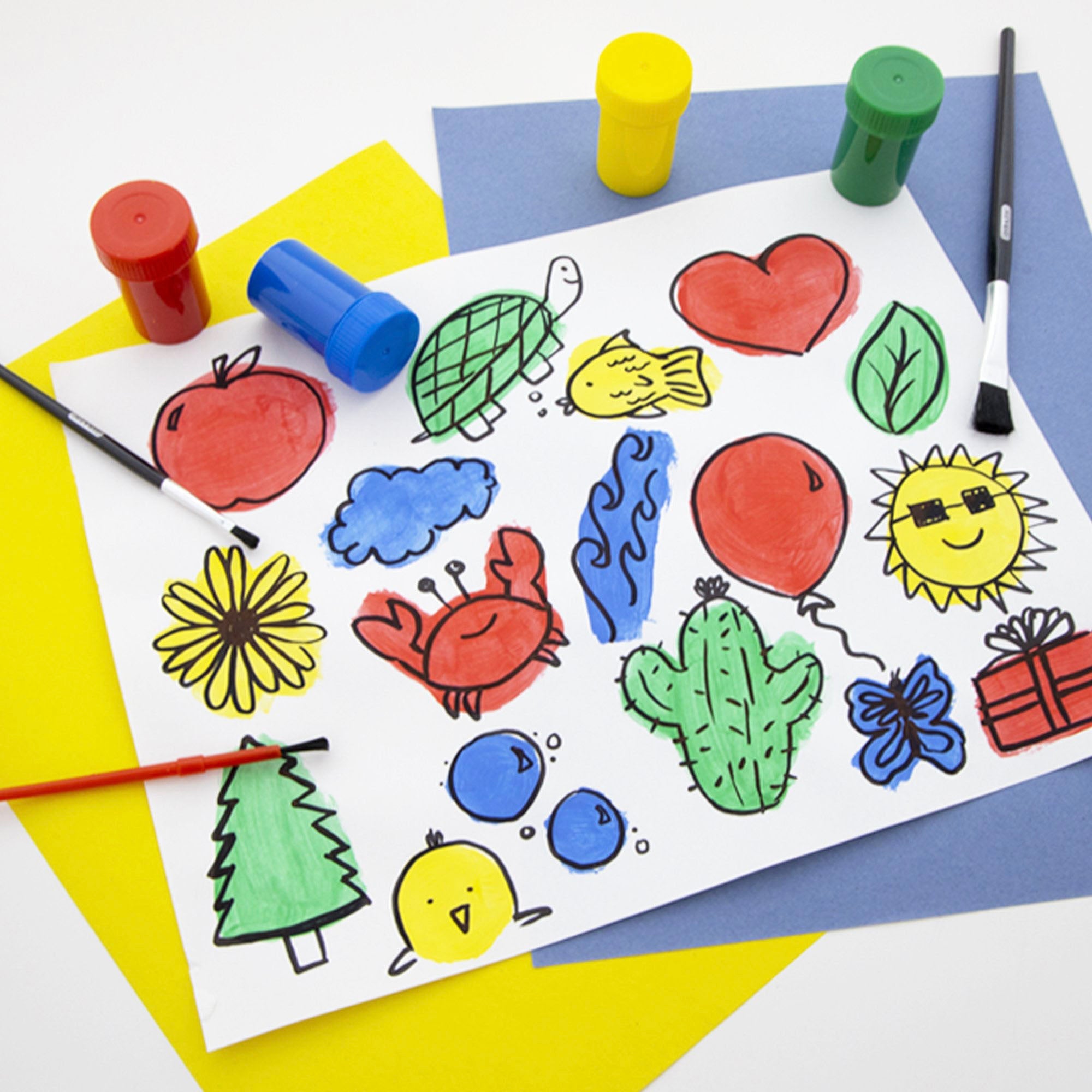 Poster Paint w/ Brush 4 Color 18ml