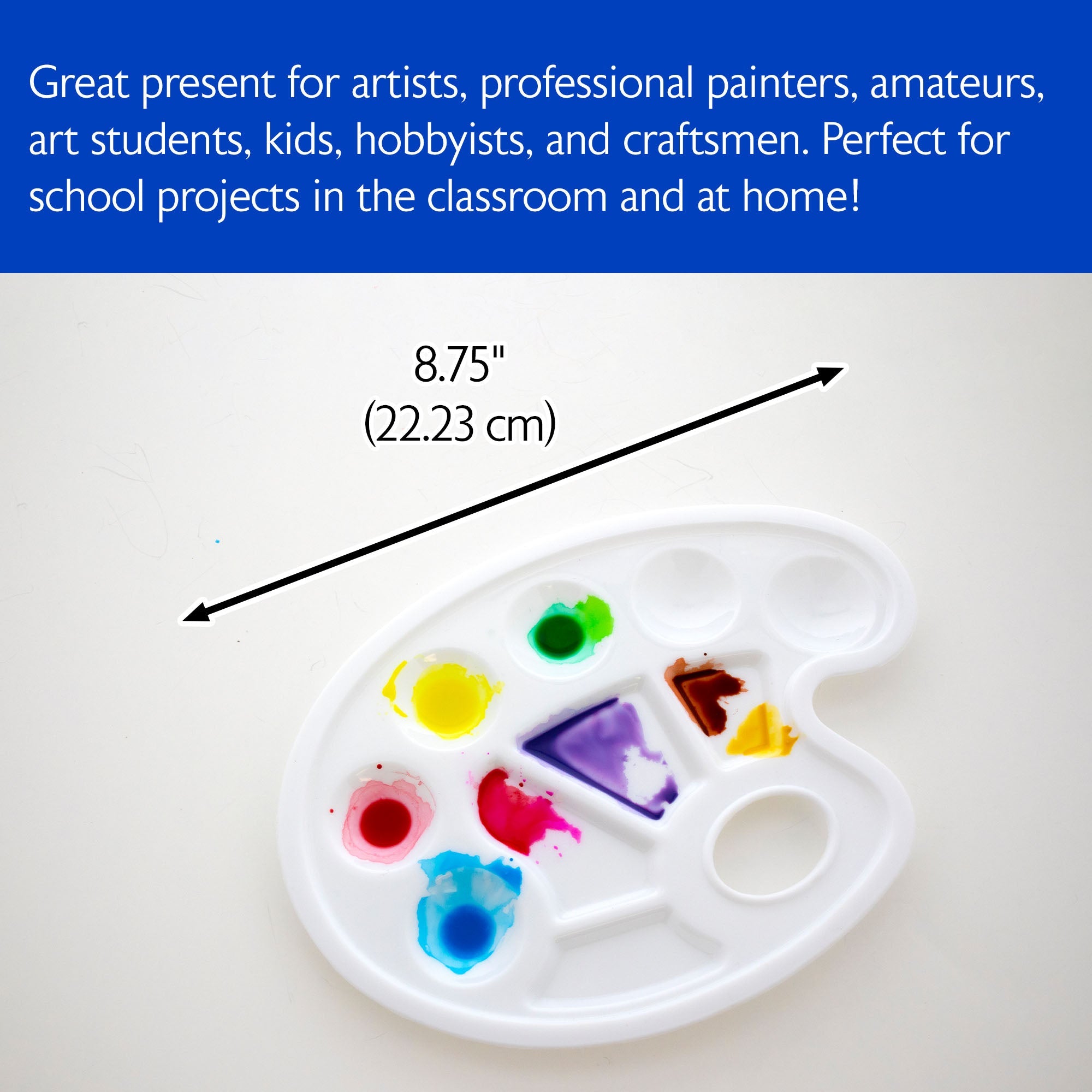 Mixing Palette Paint Mixing Tray w/ Thumb Hole Oval (10)