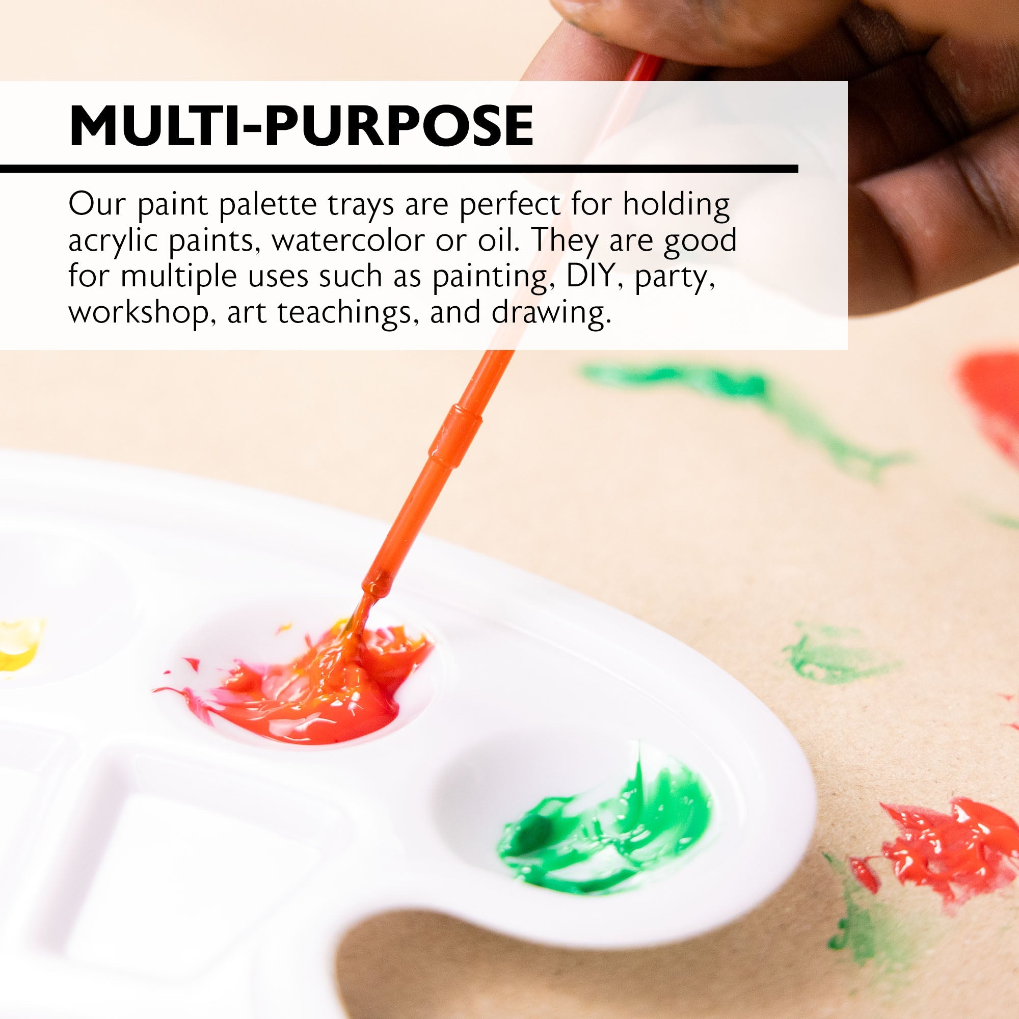 Mixing Palette Paint Mixing Tray w/ Thumb Hole Oval (10)