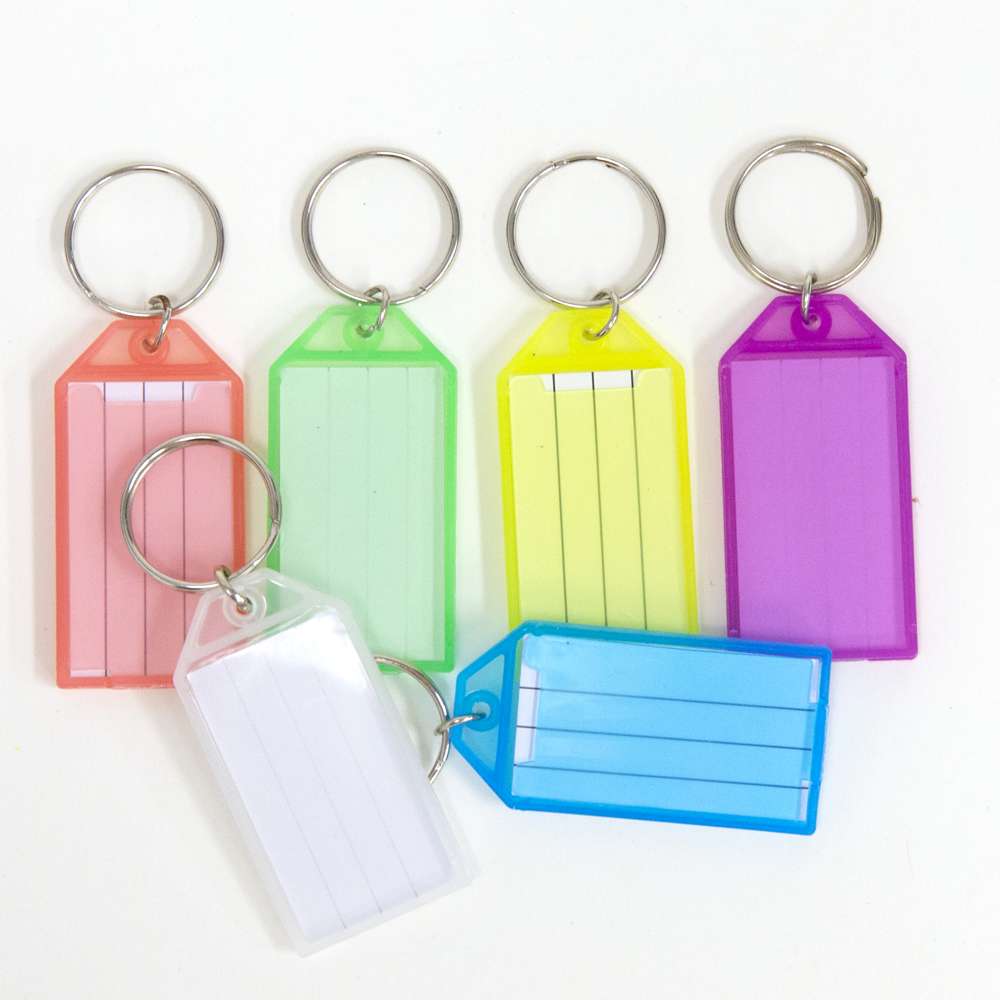 Key Tags with Holder & Label Window (6/Pack)