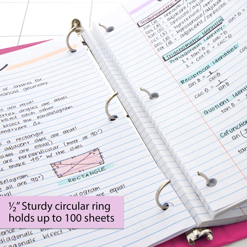 Binder View 0.5" Fuchsia 3-Ring w/ 2-Pockets