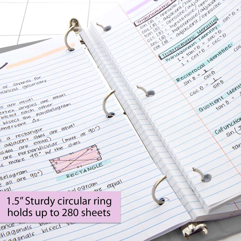 1.5" Grey 3-Ring View Binder w/ 2-Pockets