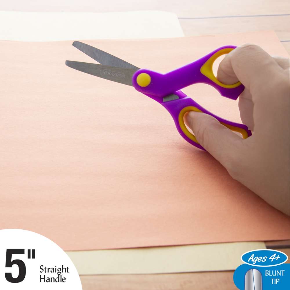 School Scissors 5" Blunt Tip Soft Grip