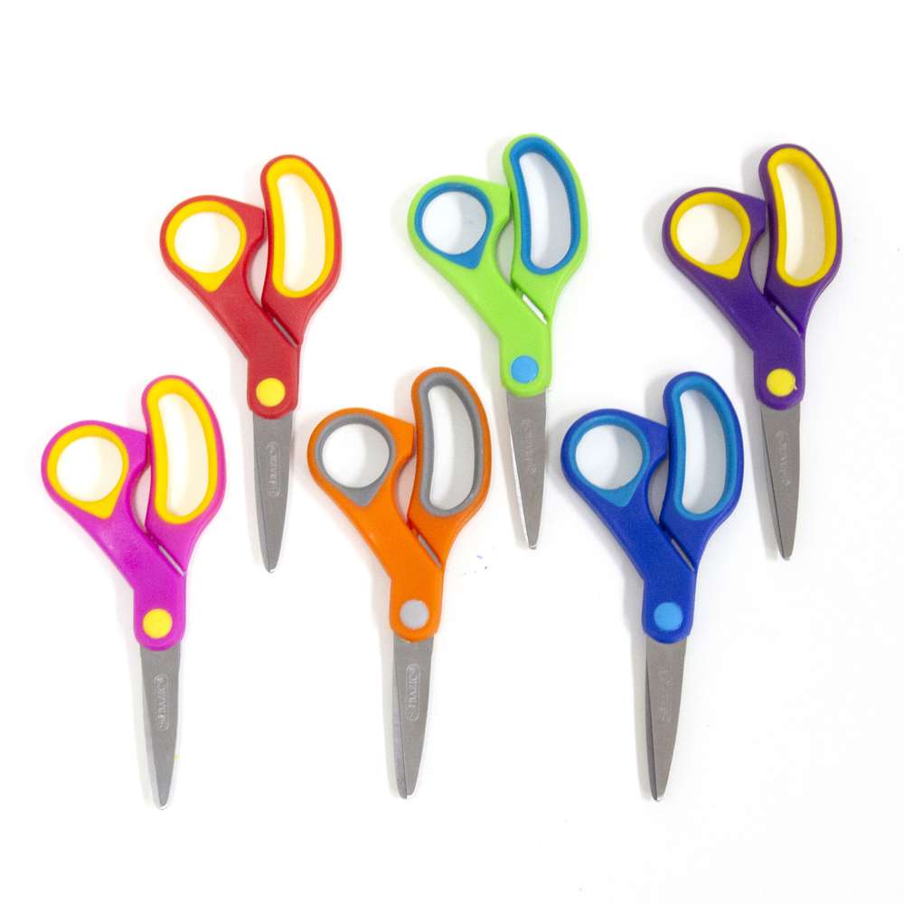 School Scissors 5" Pointed Tip Soft Grip
