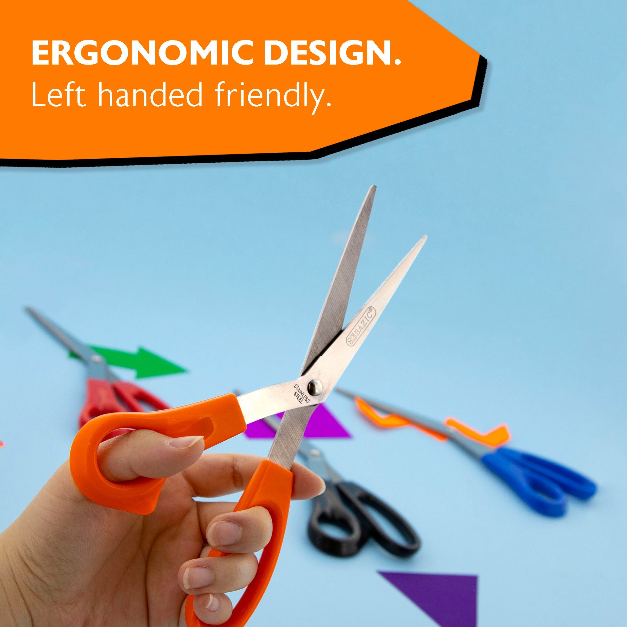 Office Scissors 8" Left Handed Bent
