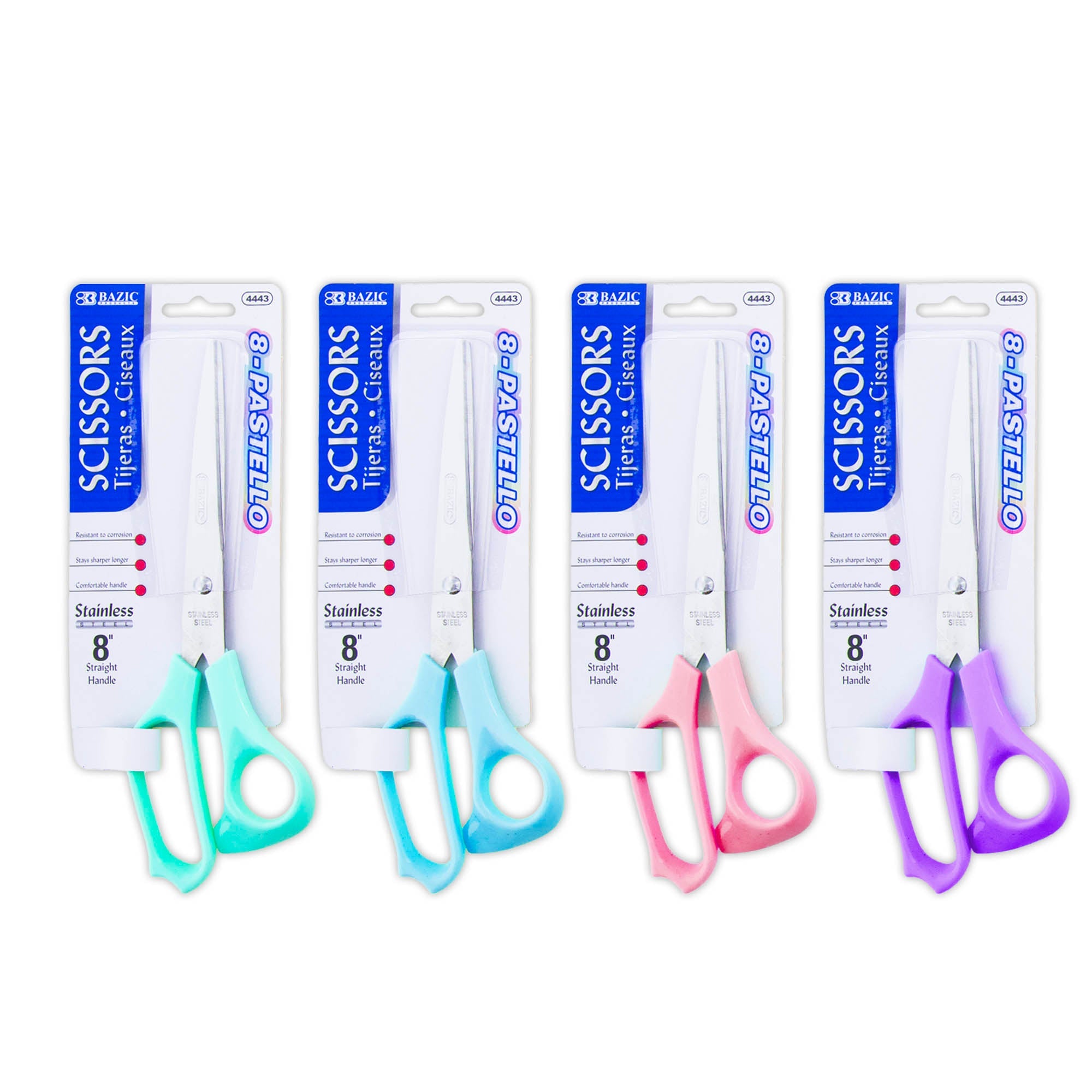 Office Scissors Pastel Color 8" Stainless Steel