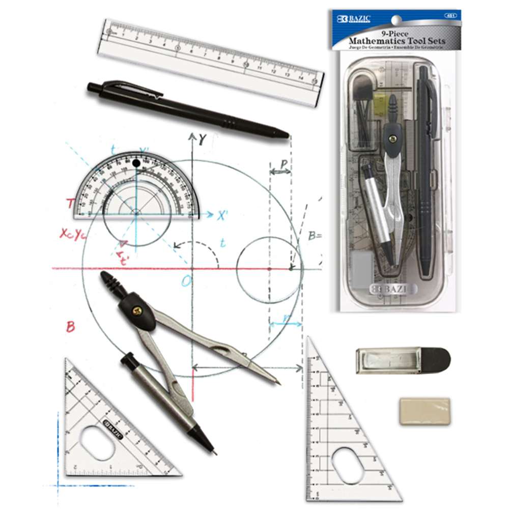 9 Pcs. Math Tool Sets