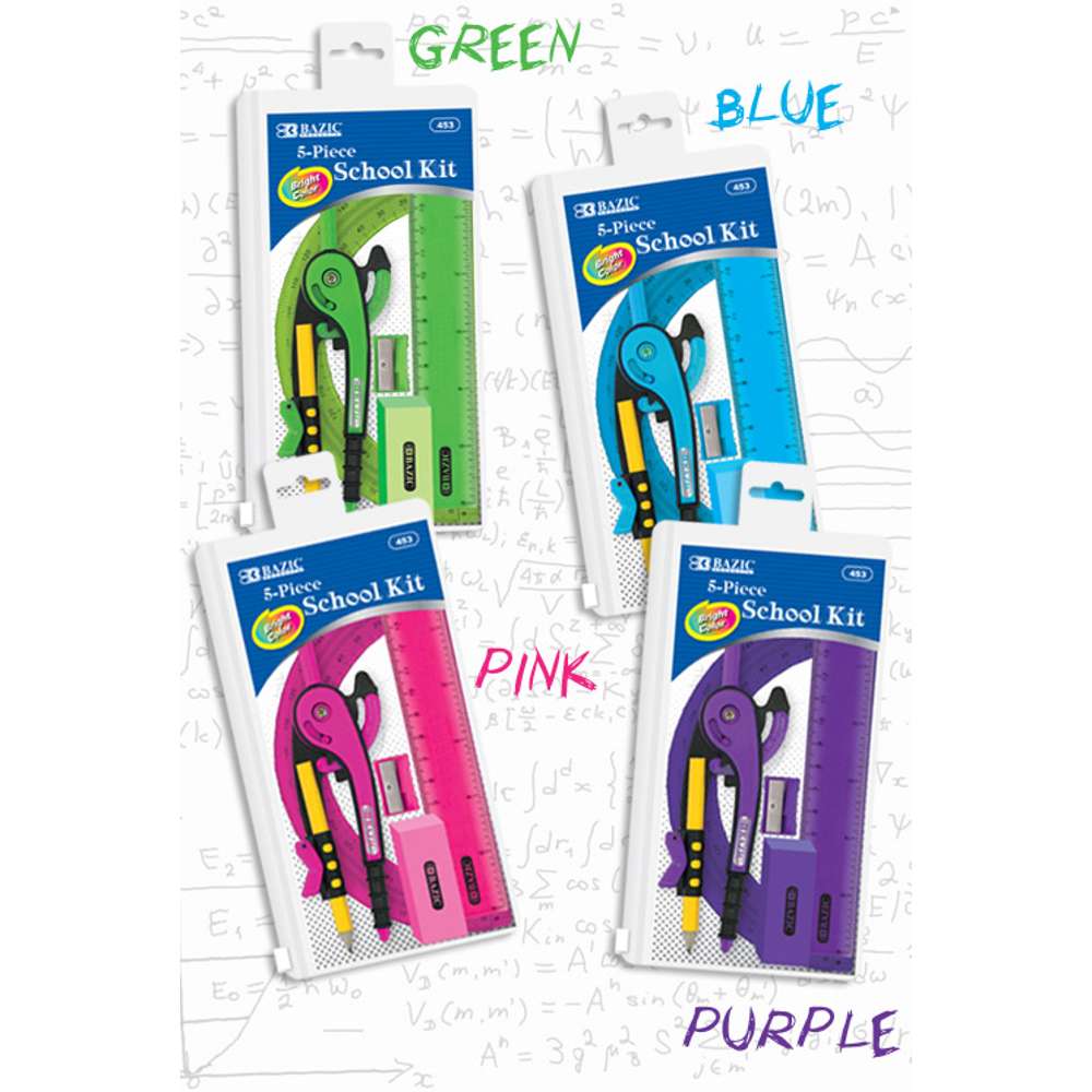 5 Pcs. Math Tool Kit w/ Zipper Pouch