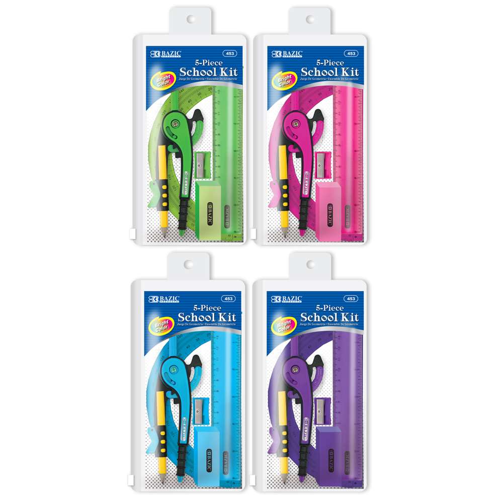 5 Pcs. Math Tool Kit w/ Zipper Pouch