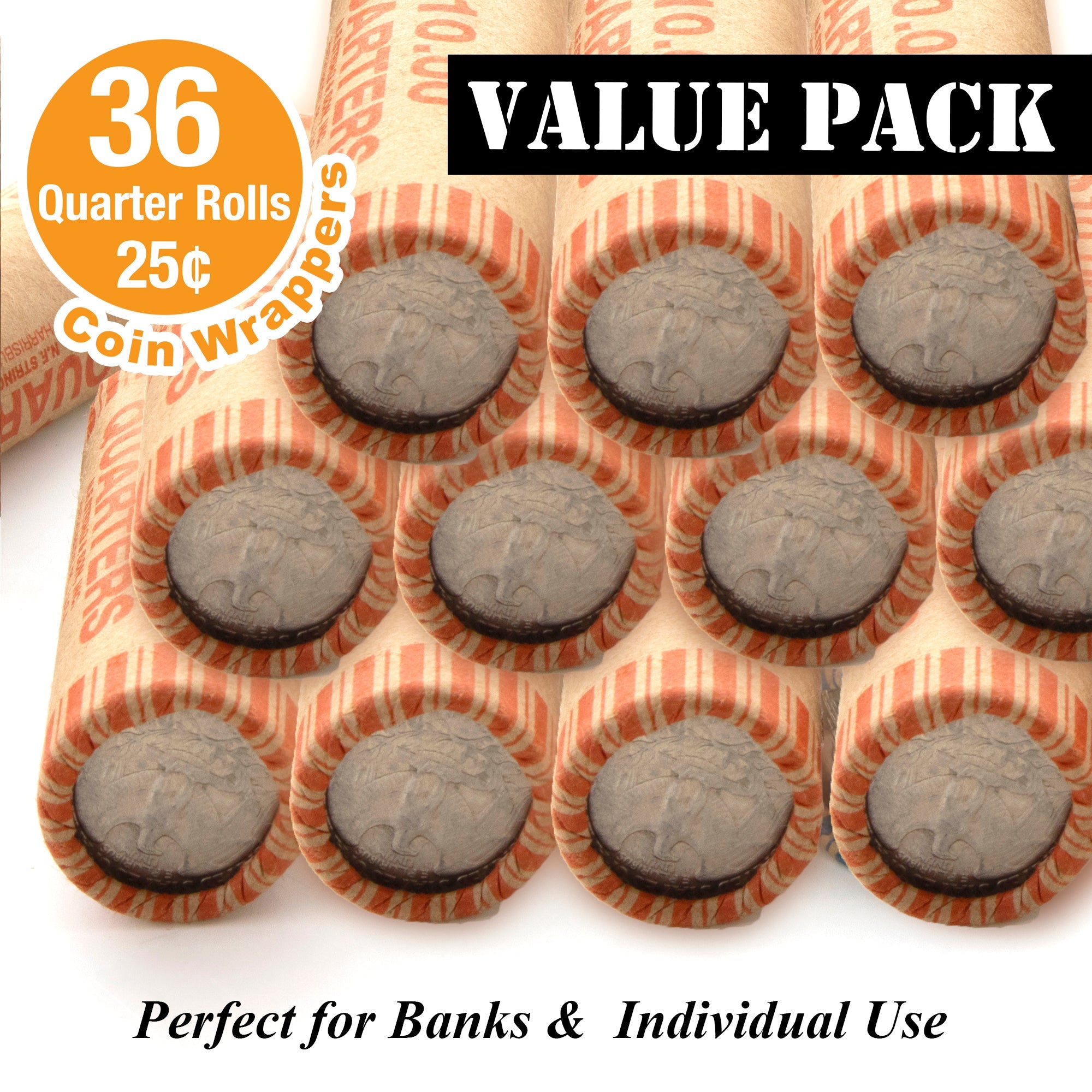 Quarter Coin Wrappers (36/Pack)