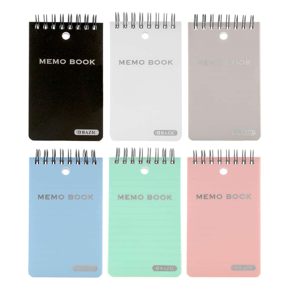 100 Ct. 3" X 5" Top Bound Poly Spiral Memo Books