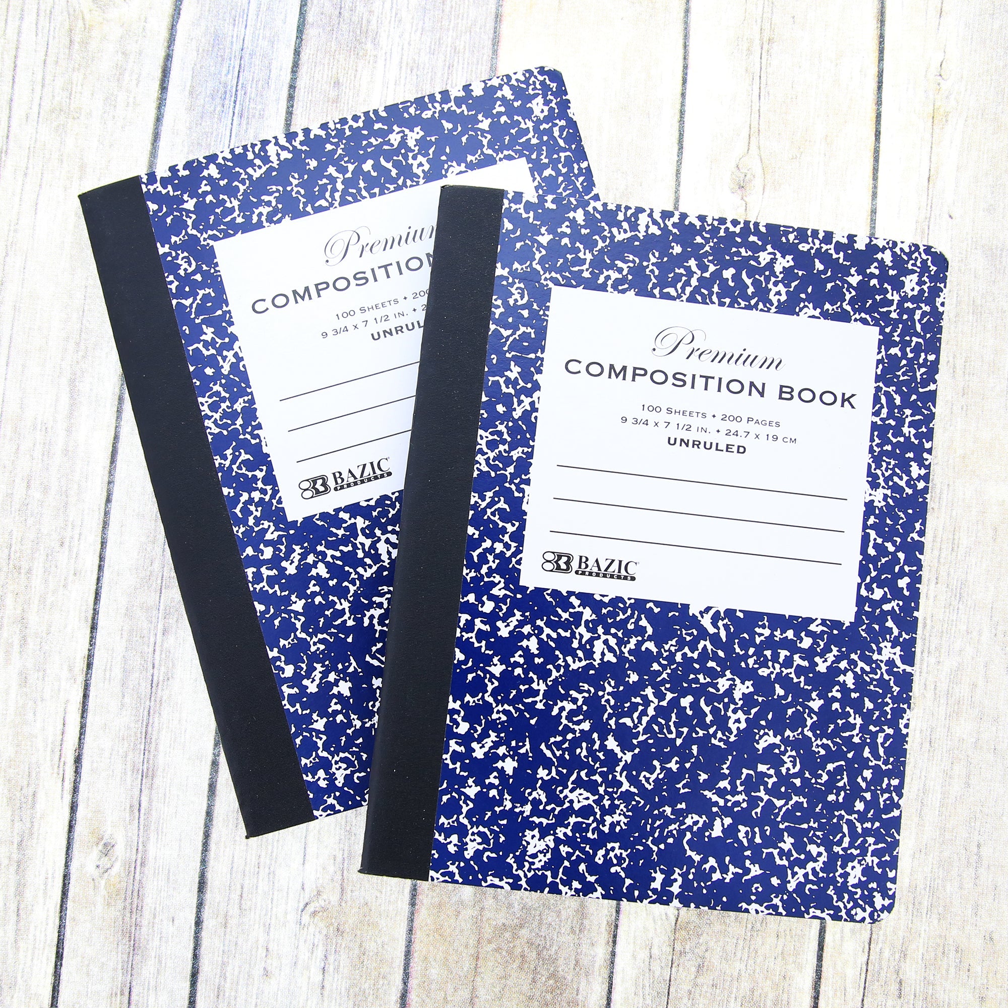 Composition Book UNRULED Premium Blue Marble 100 Ct.