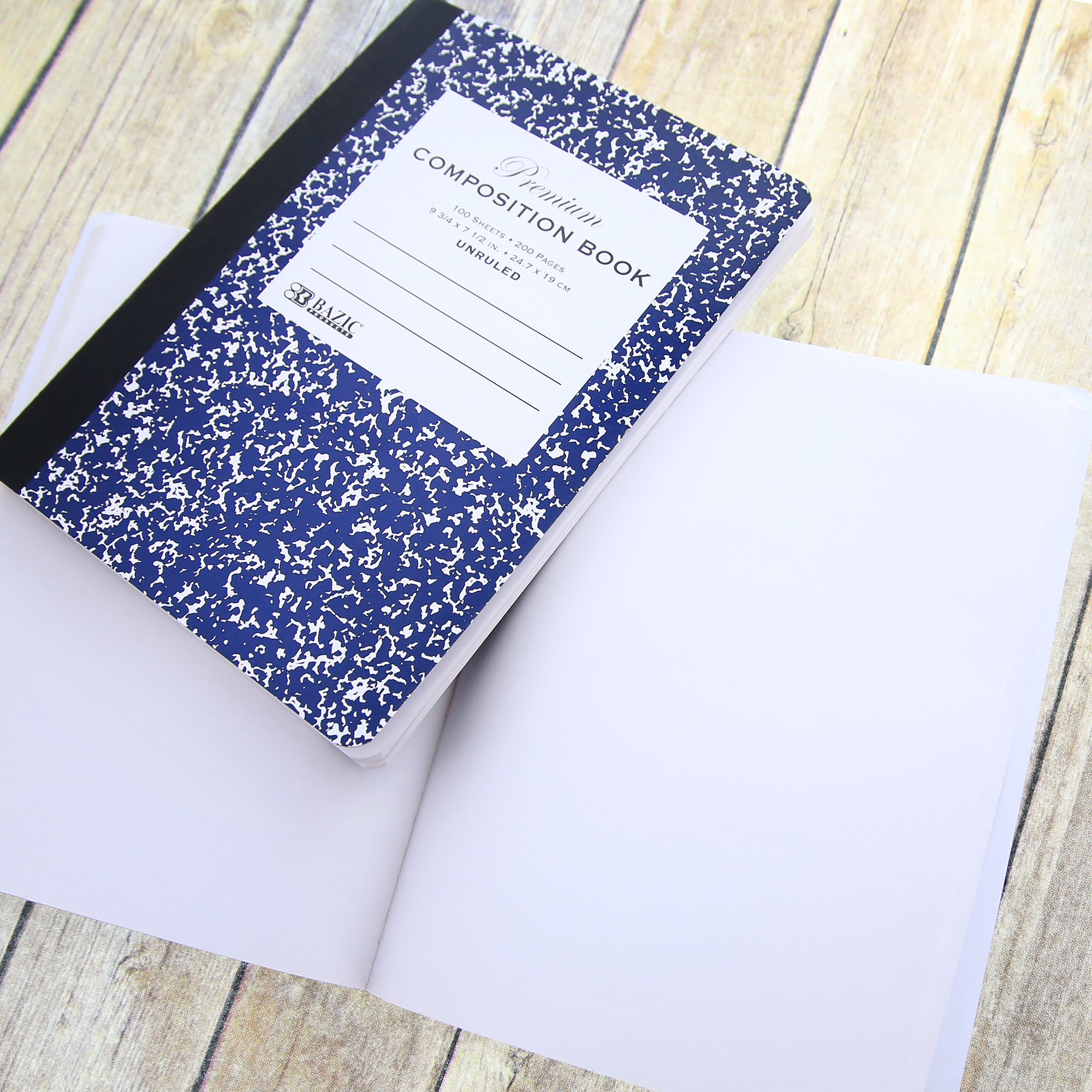 Composition Book UNRULED Premium Blue Marble 100 Ct.